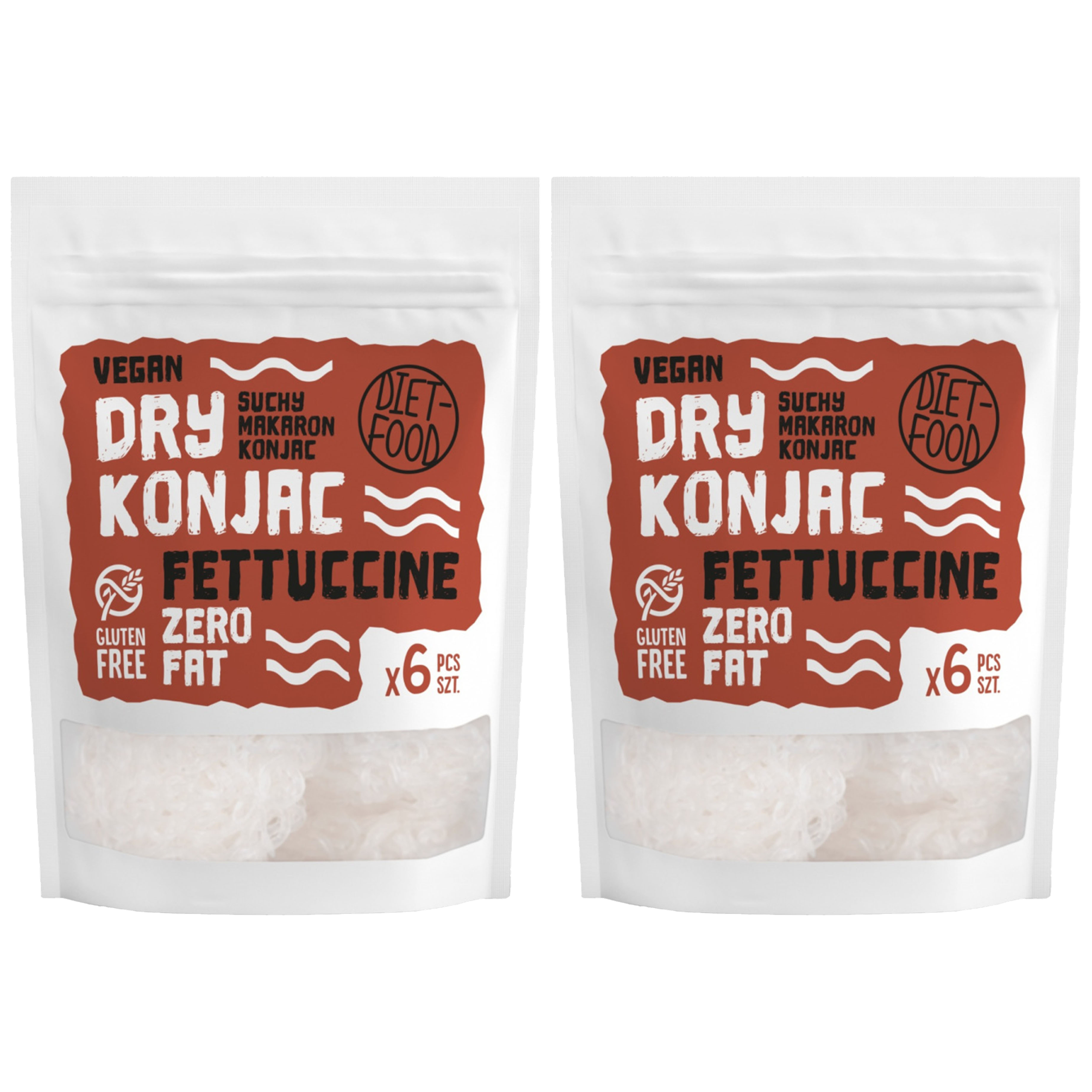 DIET FOOD - Dry Konjac Fettuccine - 2x 150g (6 pcs)