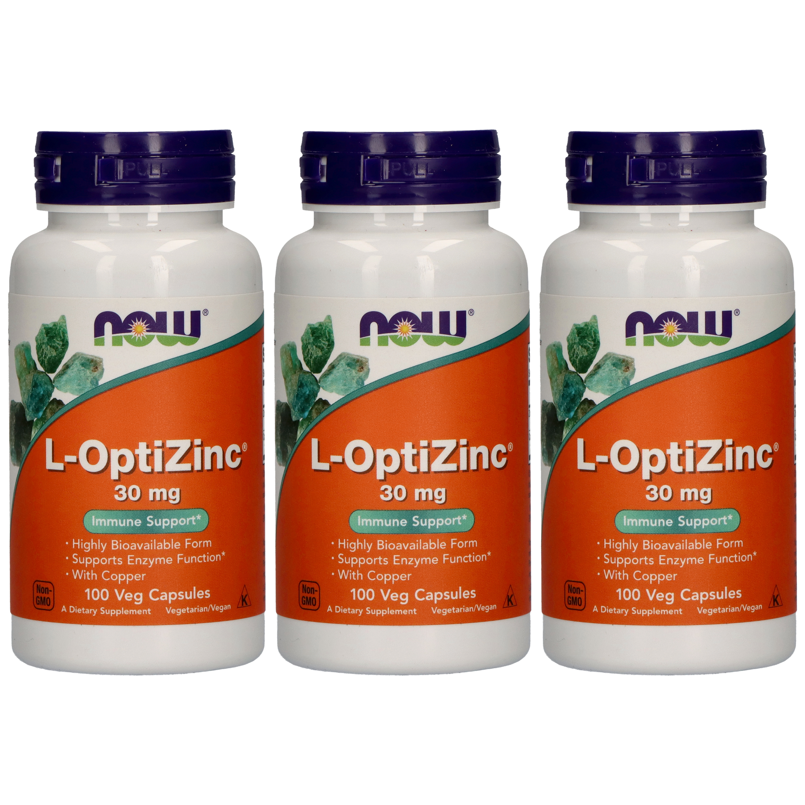 NOW L-OptiZinc 30mg - 100caps - 3x NIE ODKRYWAĆ