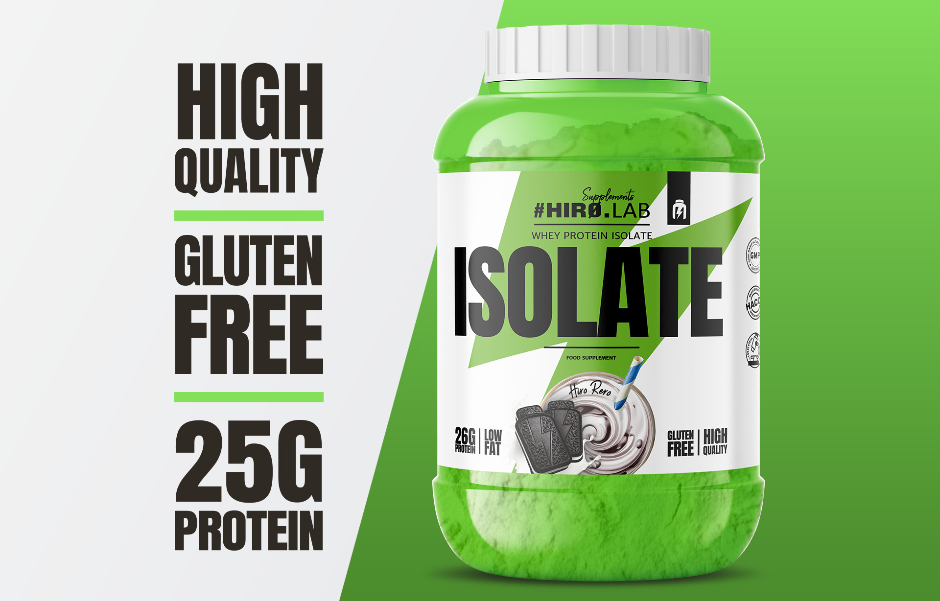 HIRO.LAB Whey Protein Isolate - 2x 1800g