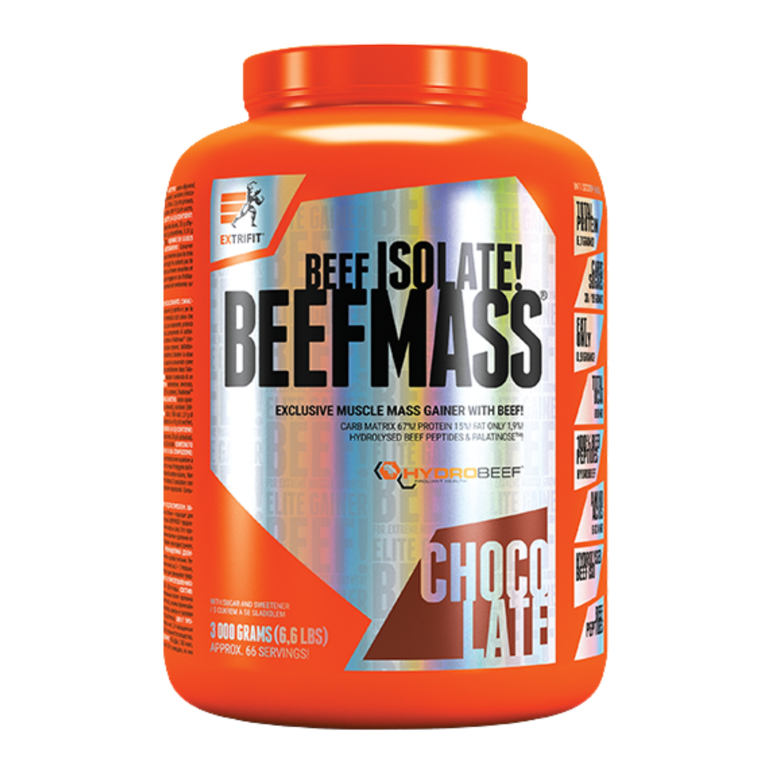 EXTRIFIT Beef Mass 3000g - Verpackung des Protein-Gainers auf Basis von Rinderhydrolysat