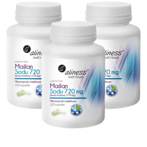Maślan Sodu 720mg Kwas Masłowy 170mg. - 3x 100caps.