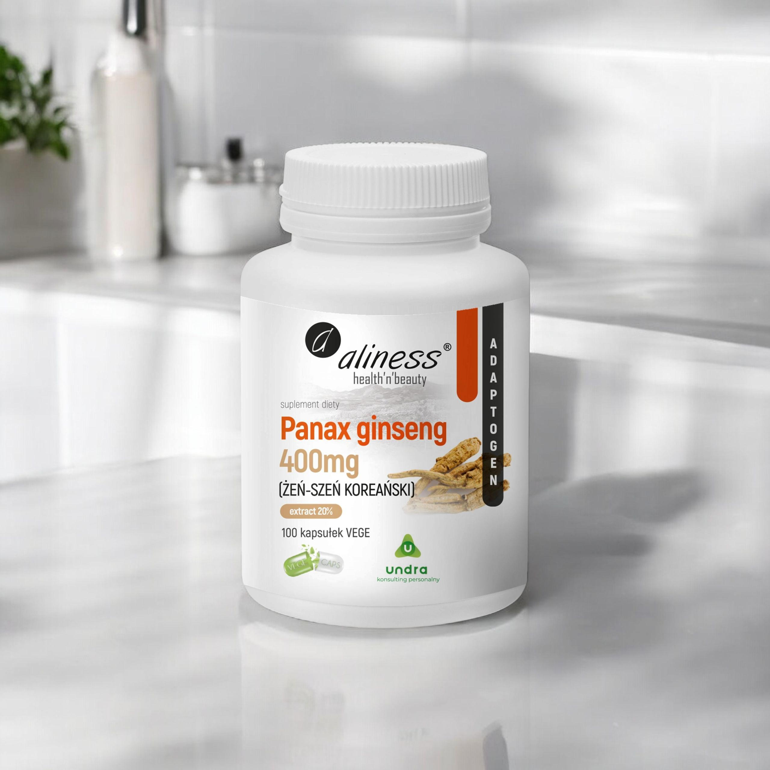 ALINESS - Panax Ginseng 400mg (Żeń Szeń Koreański) - 100vcaps