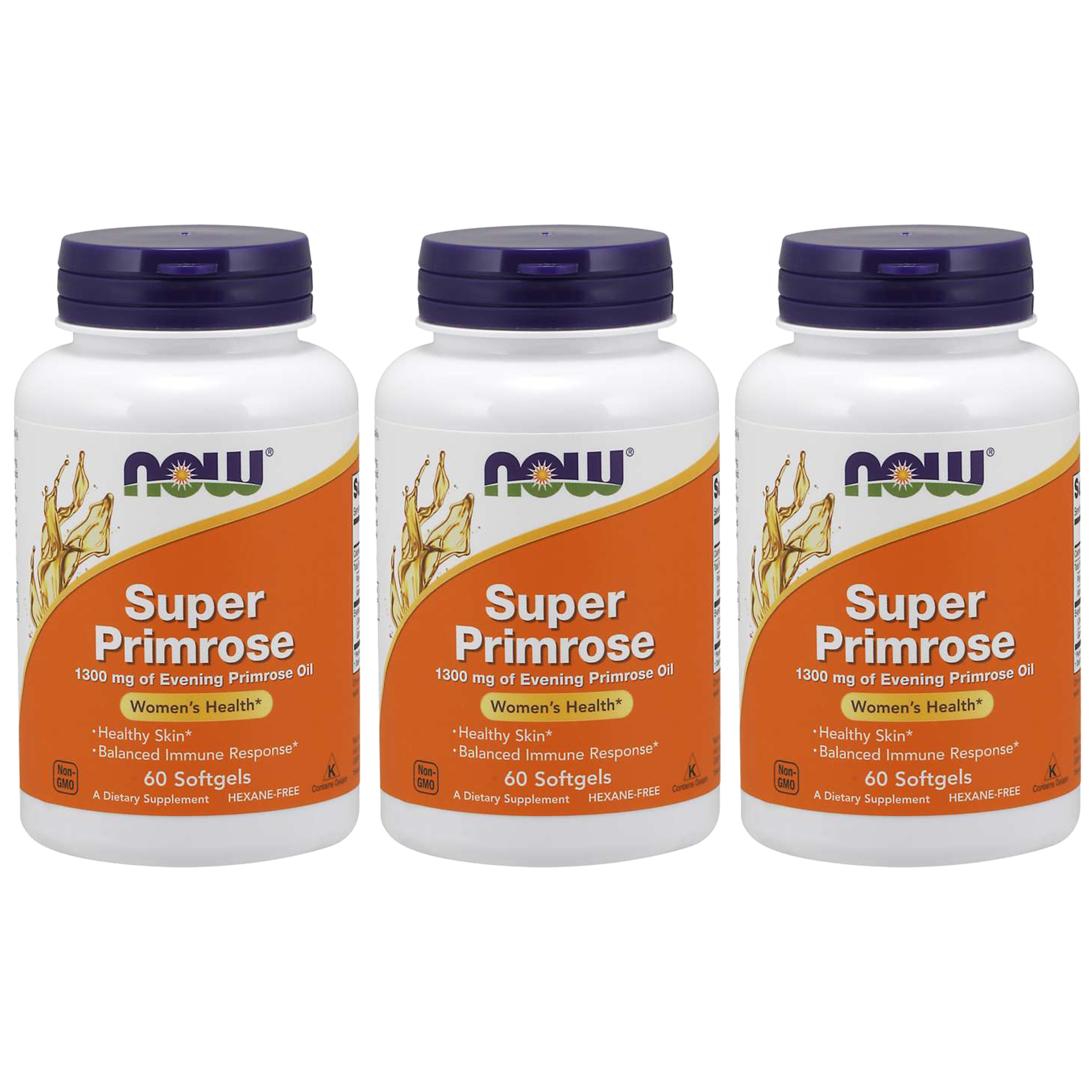 NOW Super Primrose - 60softgels. - 3x Olej z Wiesiołka Dwuletniego