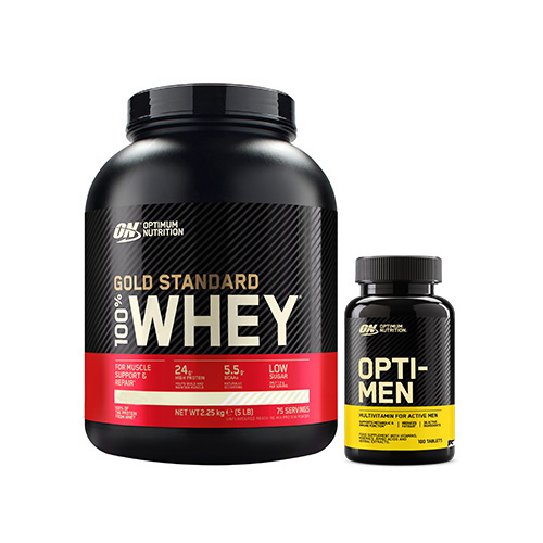 Zestaw OPTIMUM NUTRITION Whey Gold Standard - 2270g* + Opti Men - 180tabs