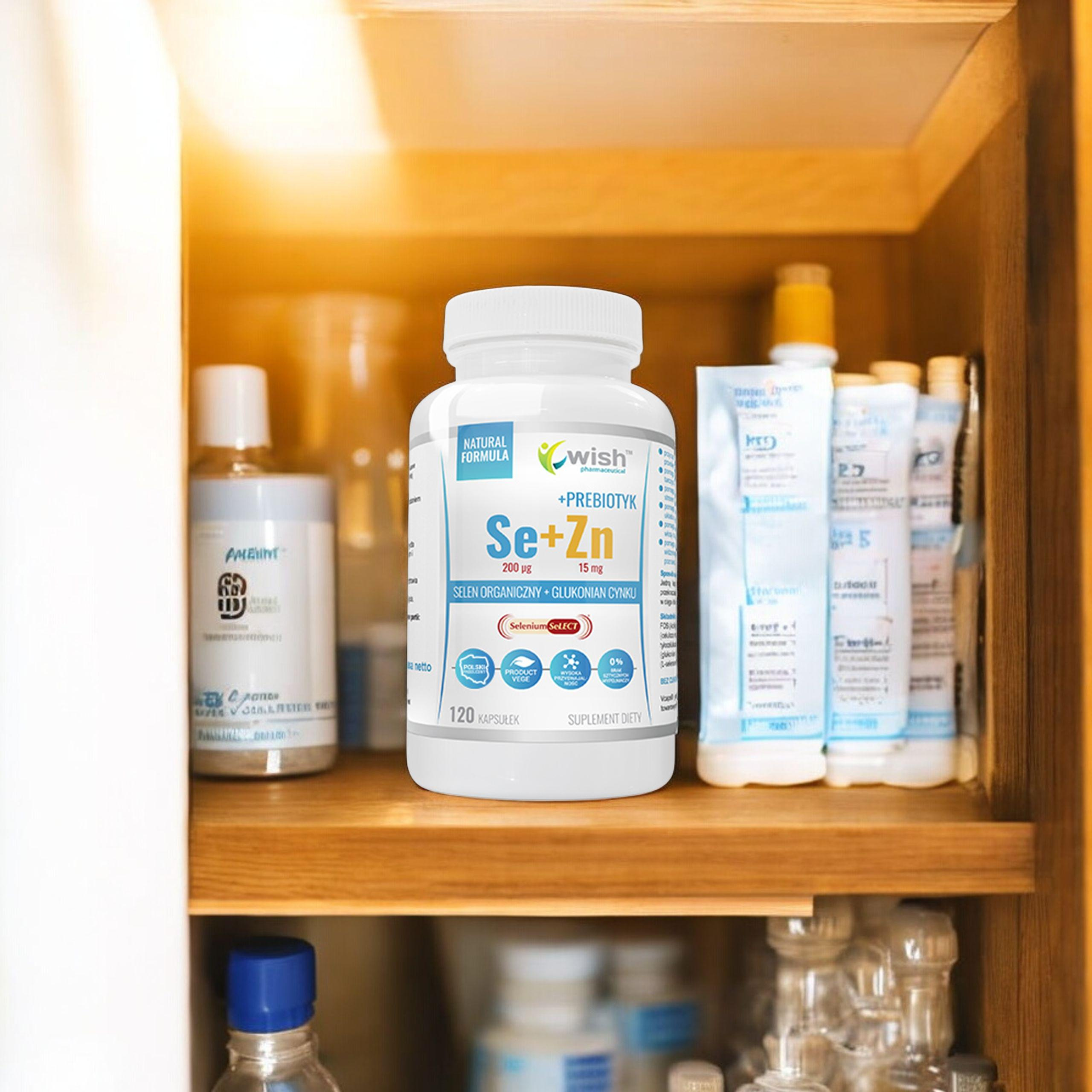 WISH Pharmaceutical Selen + Cynk + Prebiotyk - 2x 120caps