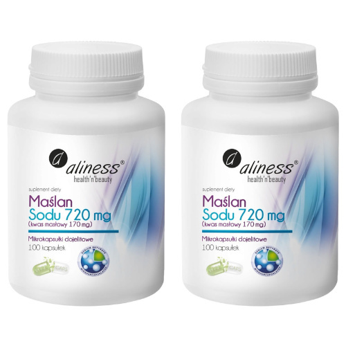 Maślan Sodu 720mg Kwas Masłowy 170mg. - 2x 100caps.