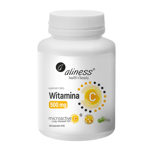 ALINESS - Witamina C 500mg Microactive 12h - 100vcaps. x2