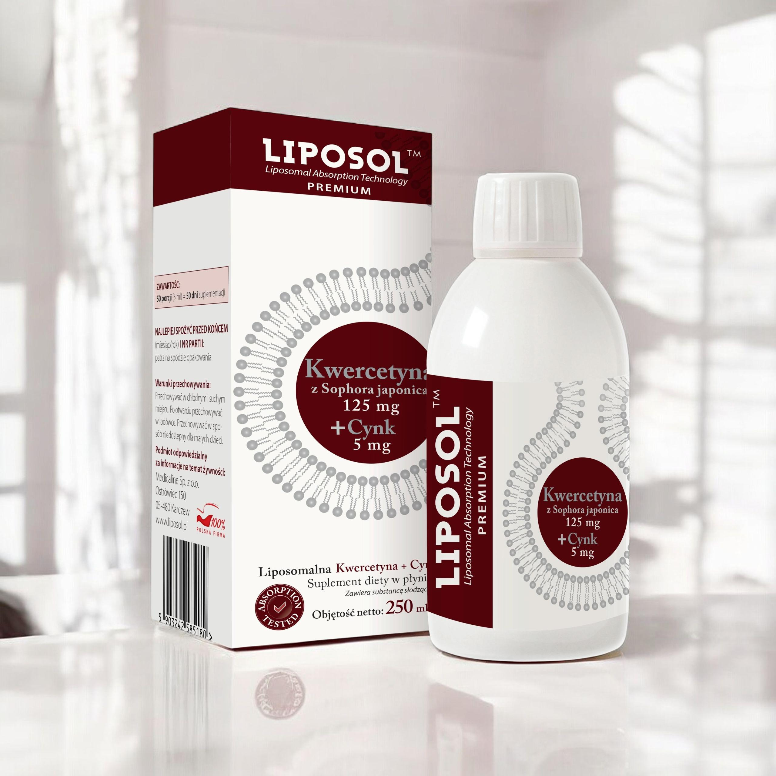 ALINESS - Liposol Liposomalna Kwercetyna 125mg + Cynk 5mg - 2x 250ml