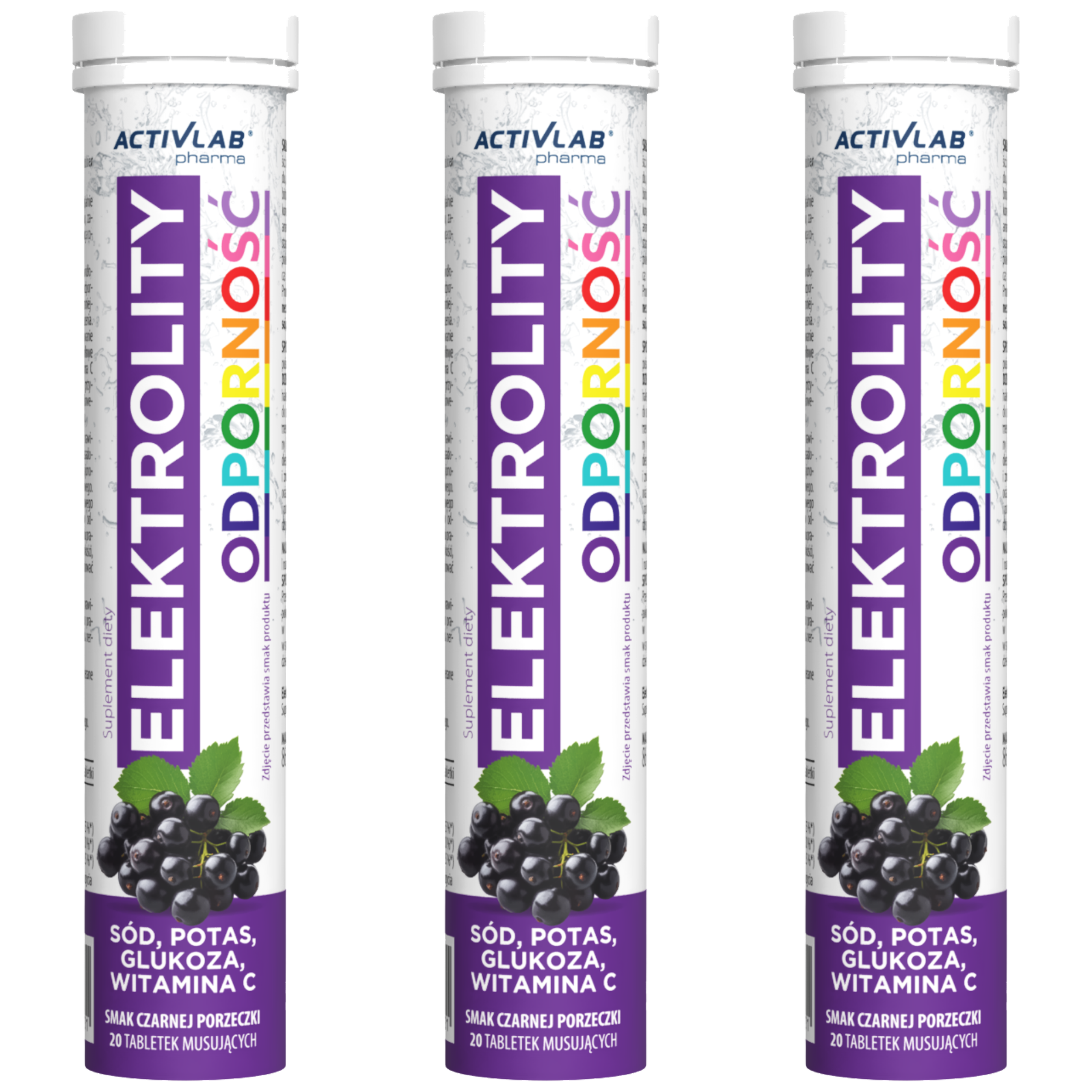 ACTIVLAB PHARMA - Elektrolity Odporność - 20tabs - 3x Blackcurrant