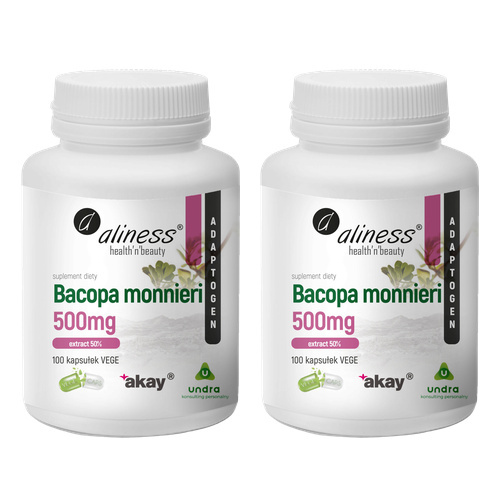 ALINESS - Bacopa Monnieri Extract 500mg - 2x 100vcaps.