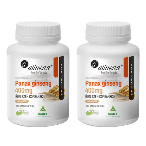 ALINESS - Panax Ginseng 400mg (Żeń Szeń Koreański) - 100vcaps x2
