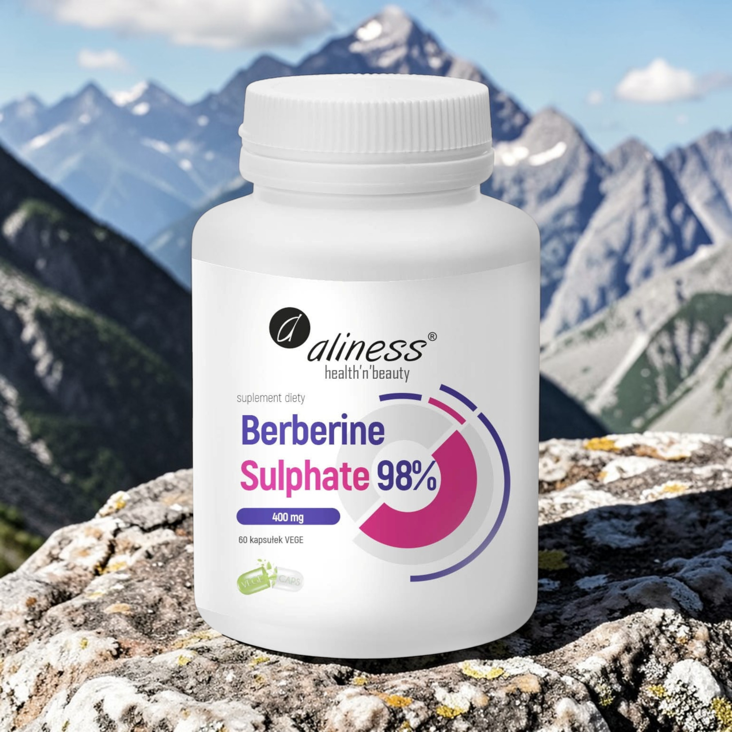 ALINESS Berberine Sulphate 98% 400 mg - 3x 60vcaps
