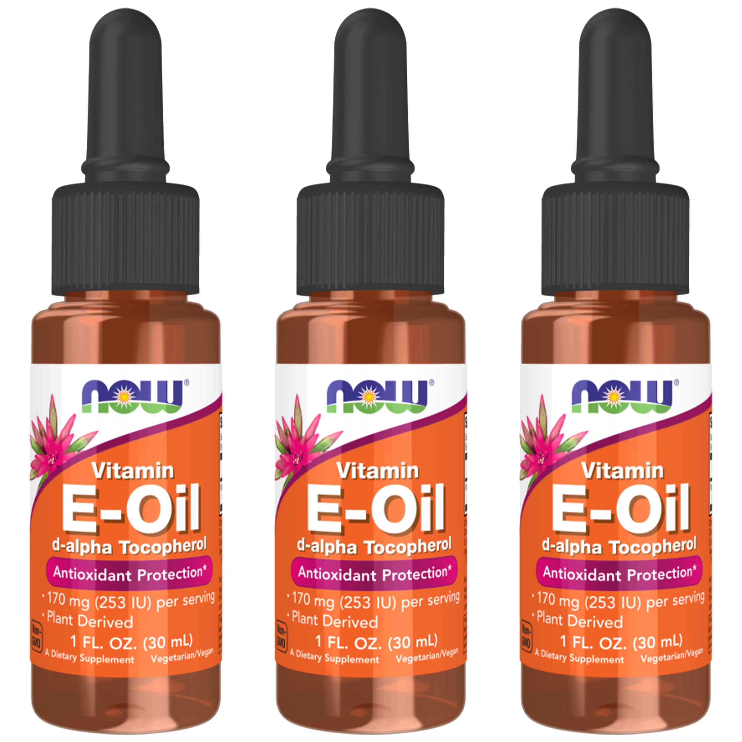 NOW Vitamin E-Oil (d-alpha Tocopherol) 253IU - 3x 30ml