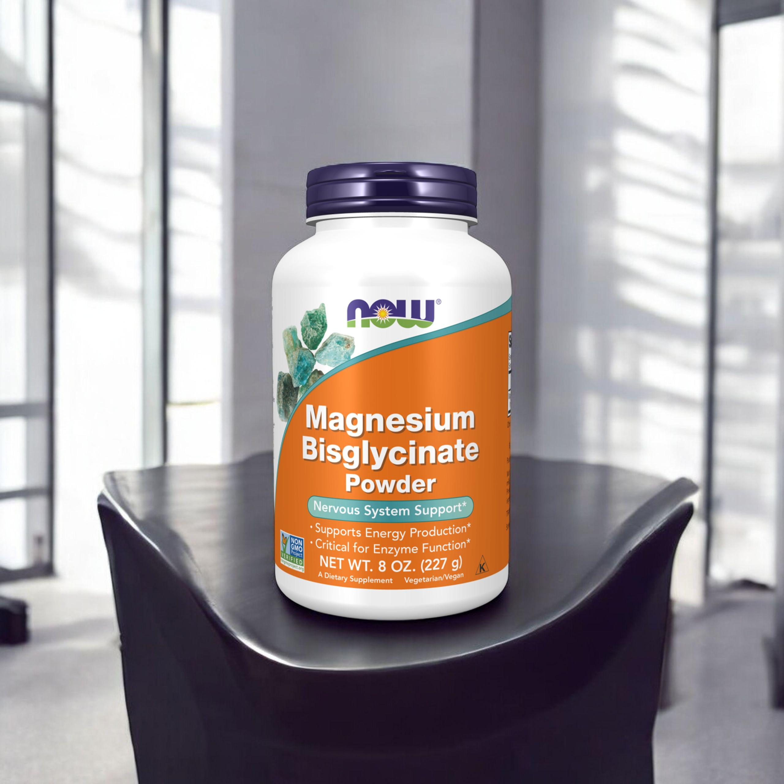 NOW Magnesium Bisglycinate Powder - 3x 227g