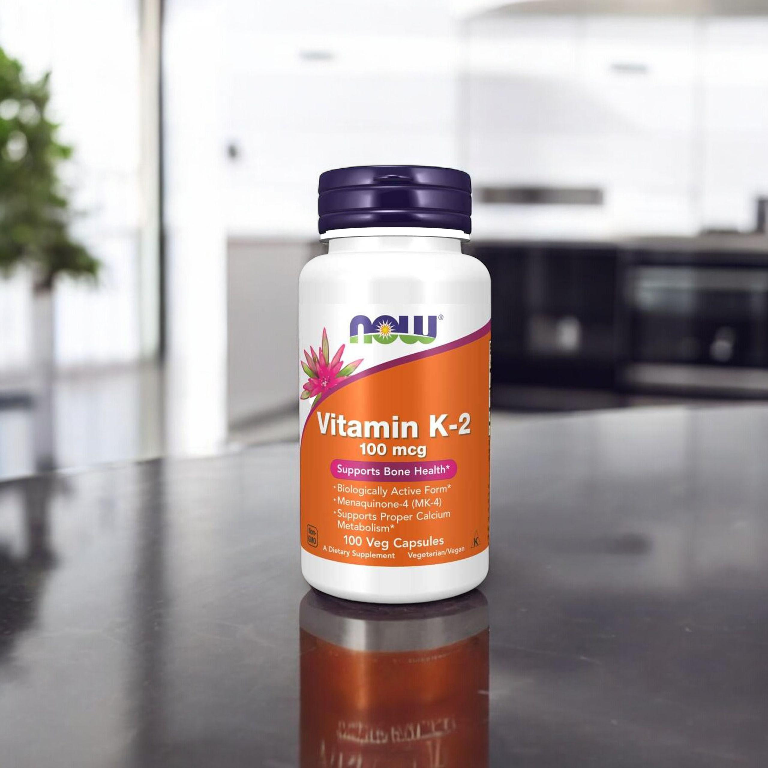 NOW Vitamin K-2 100mcg - 3x 100vegcaps