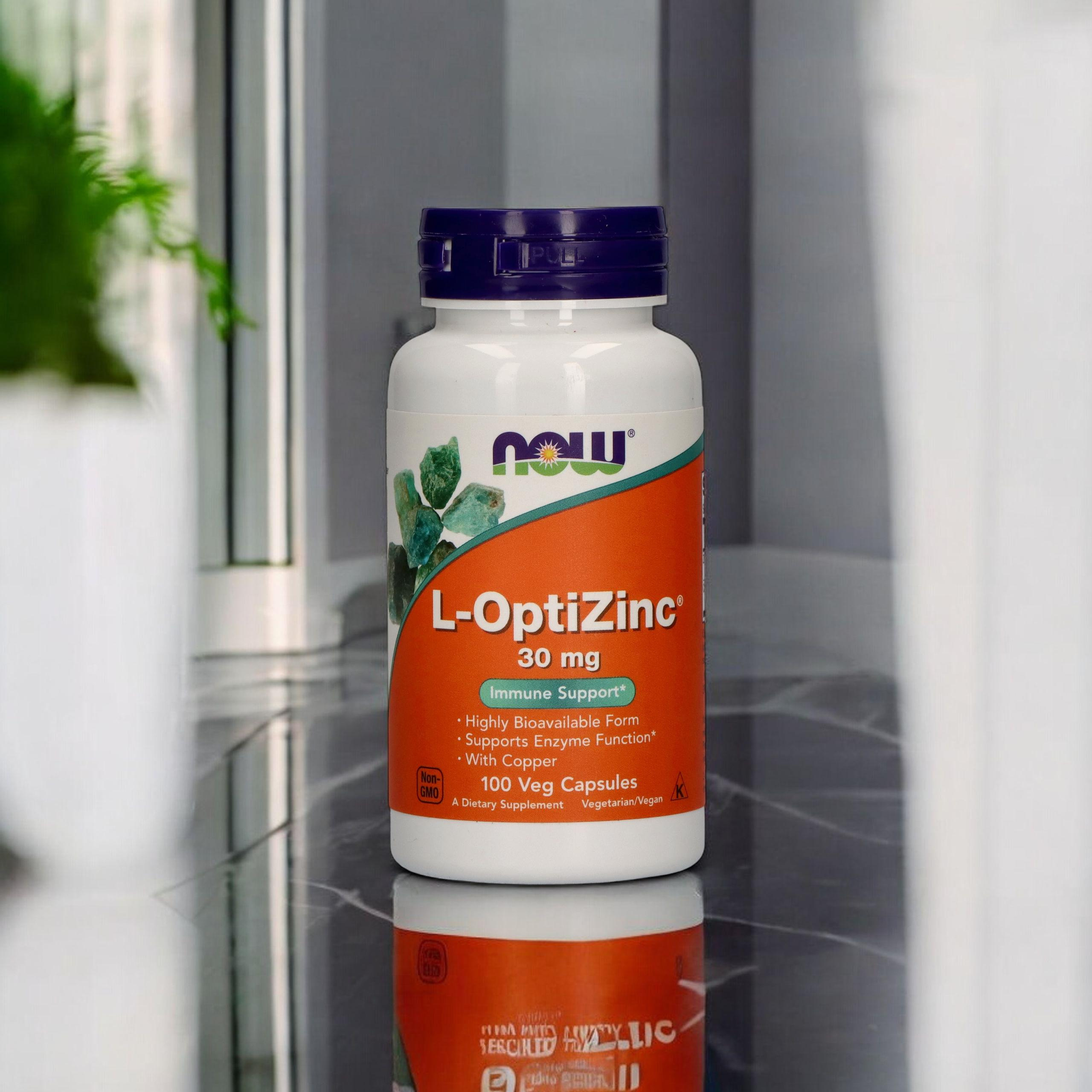 NOW L-OptiZinc 30mg - 100caps - 2x NIE ODKRYWAĆ