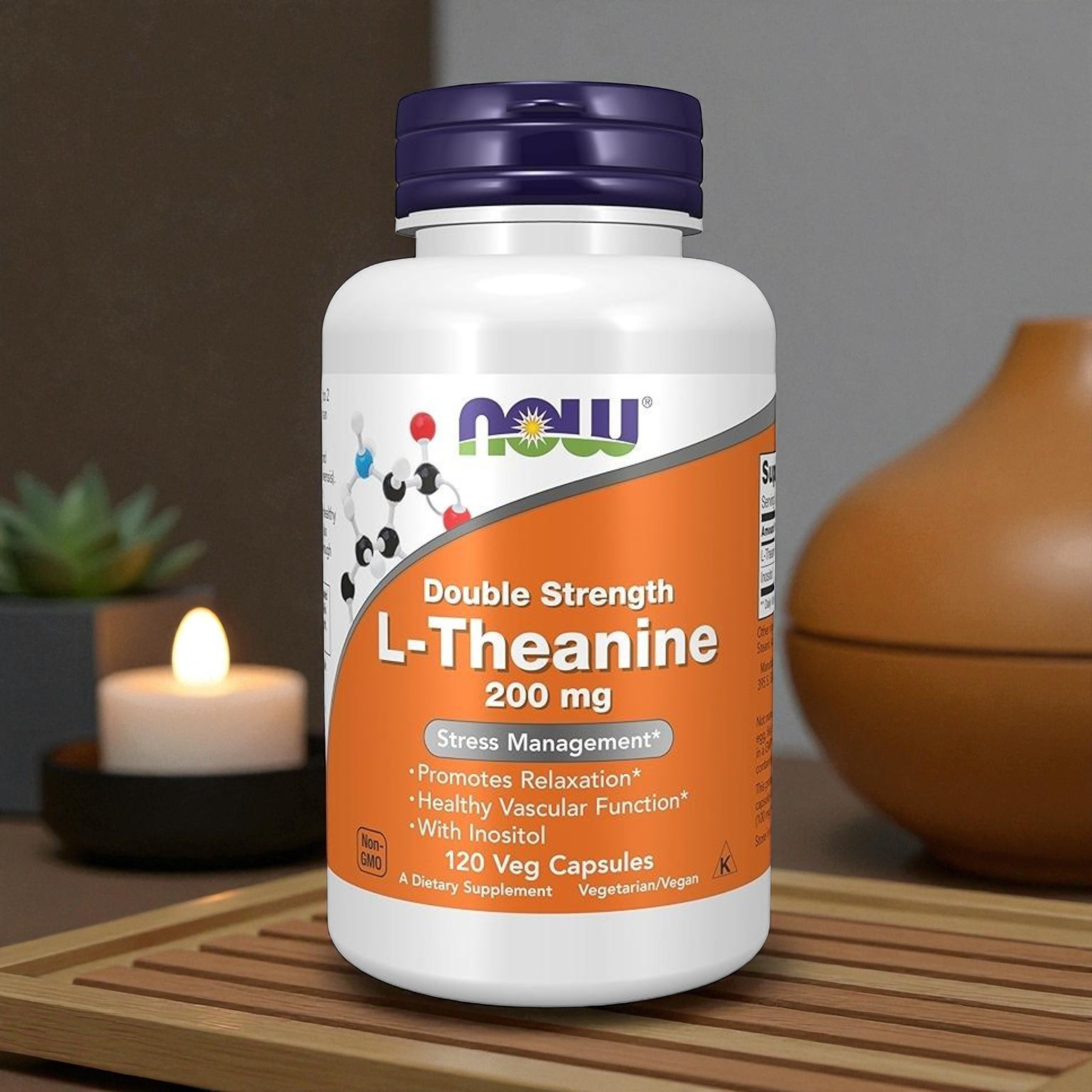 NOW - L-Theanine 200mg - 2x 120vcaps.