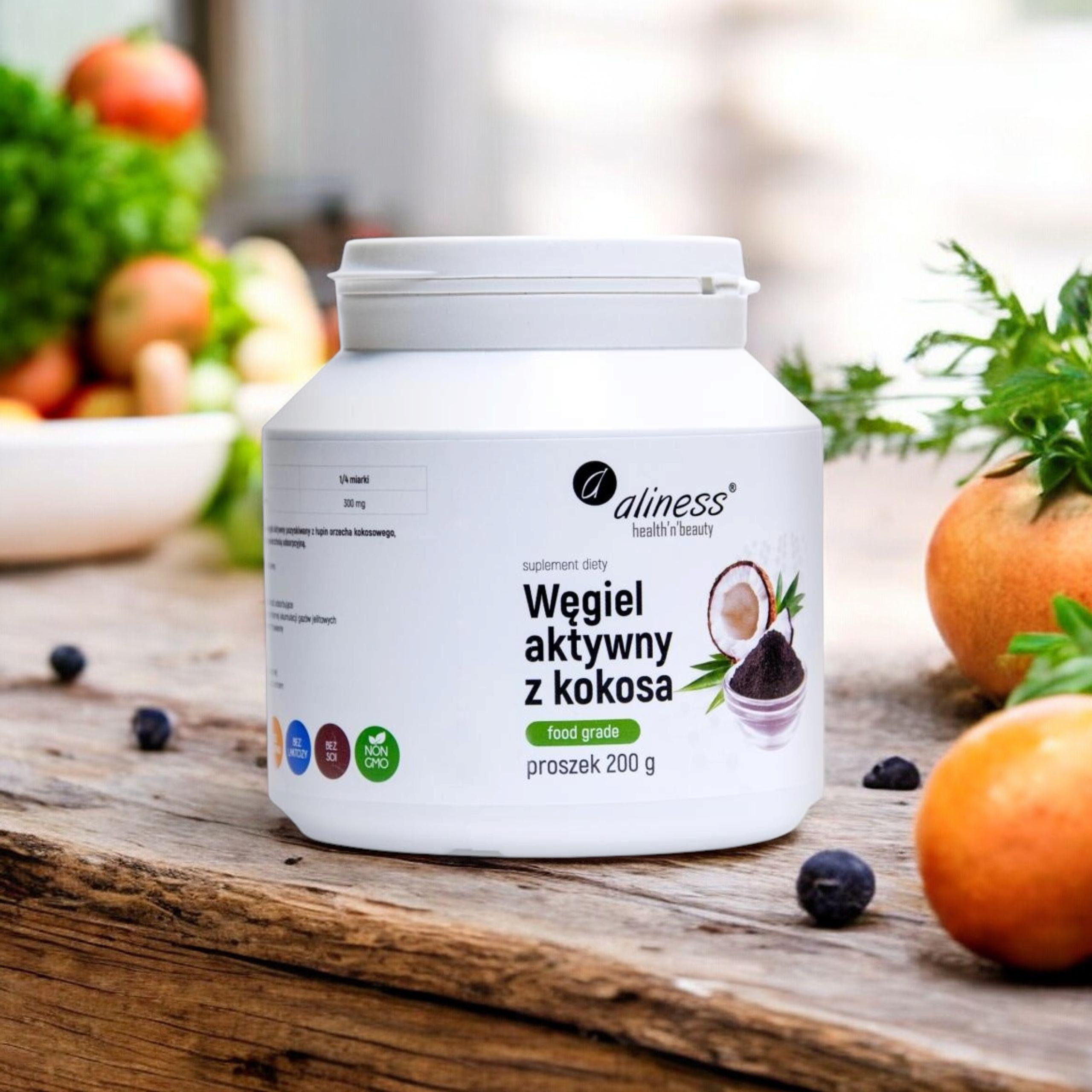 ALINESS - Węgiel Aktywny z Kokosa - 200g