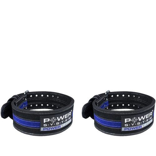 POWER SYSTEM - Pas Skórzany - 2x 1300g - Powerlifting Blue