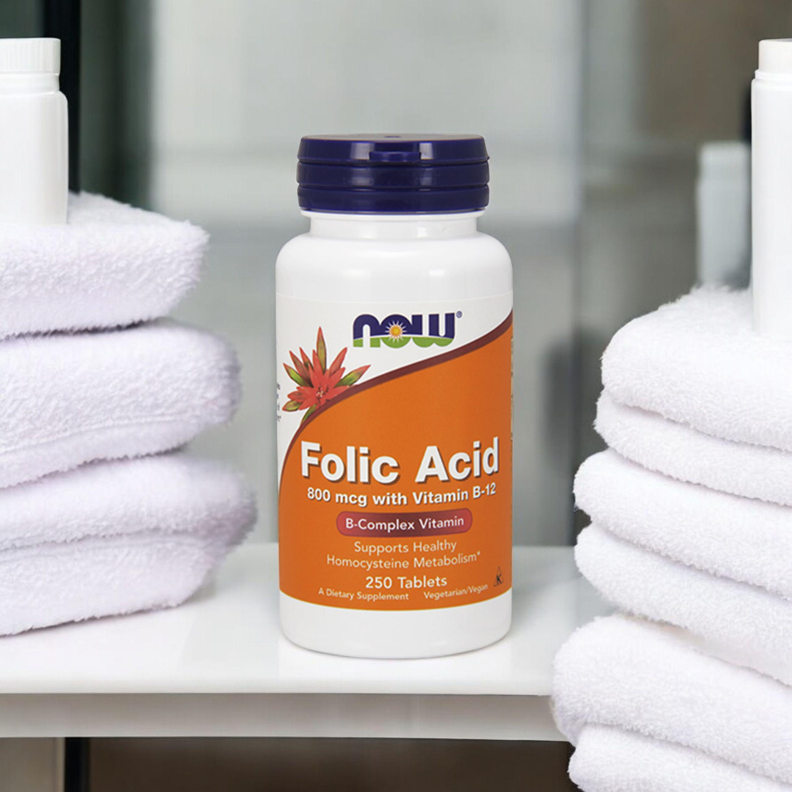 NOW Folic Acid 800mcg - 2x 250tabs.