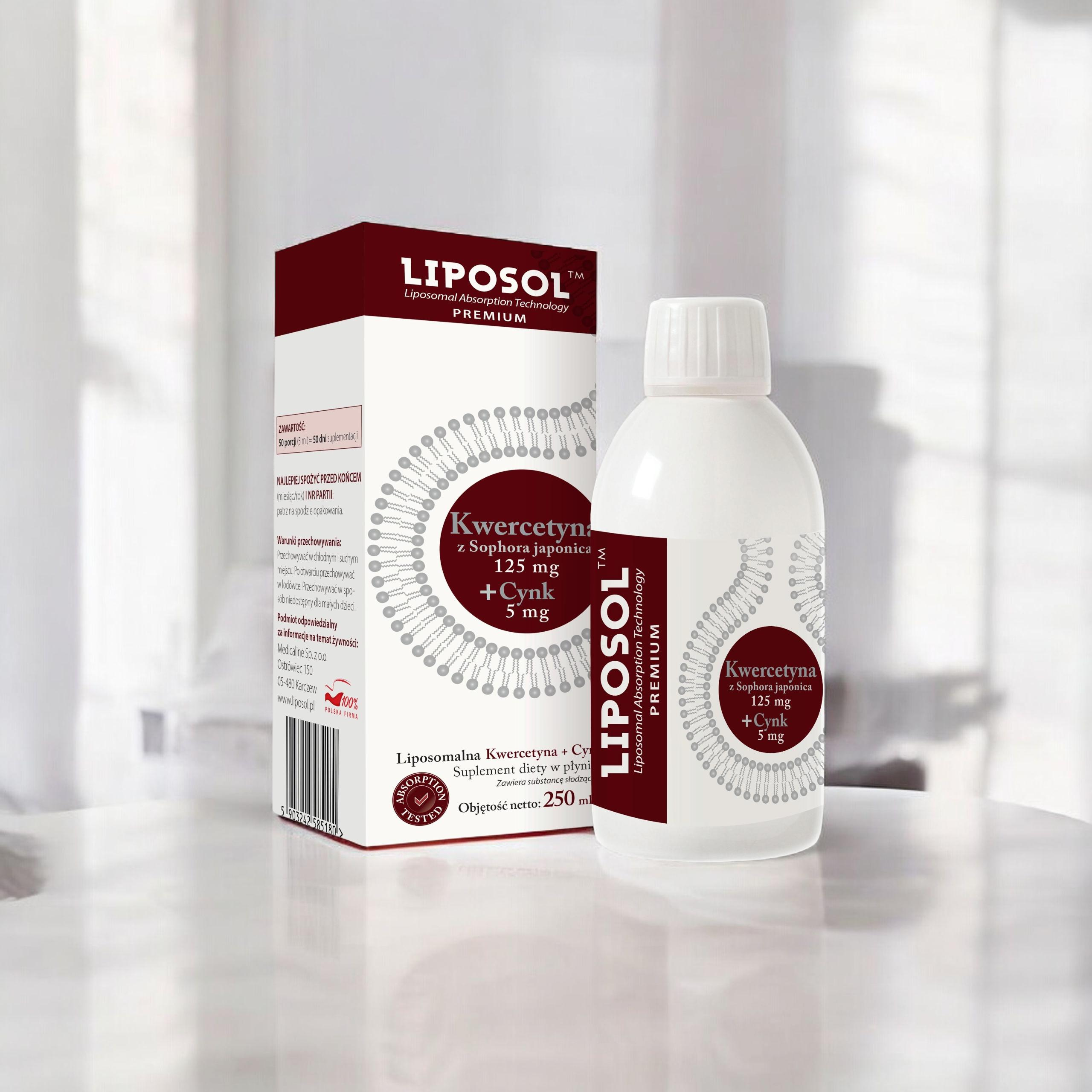 ALINESS - Liposol Liposomalna Kwercetyna 125mg + Cynk 5mg - 3x 250ml