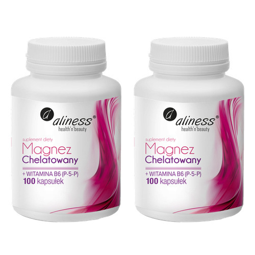 ALINESS - Magnez Chelatowany 650mg + B6 (P-5-P) - 2x 100caps.