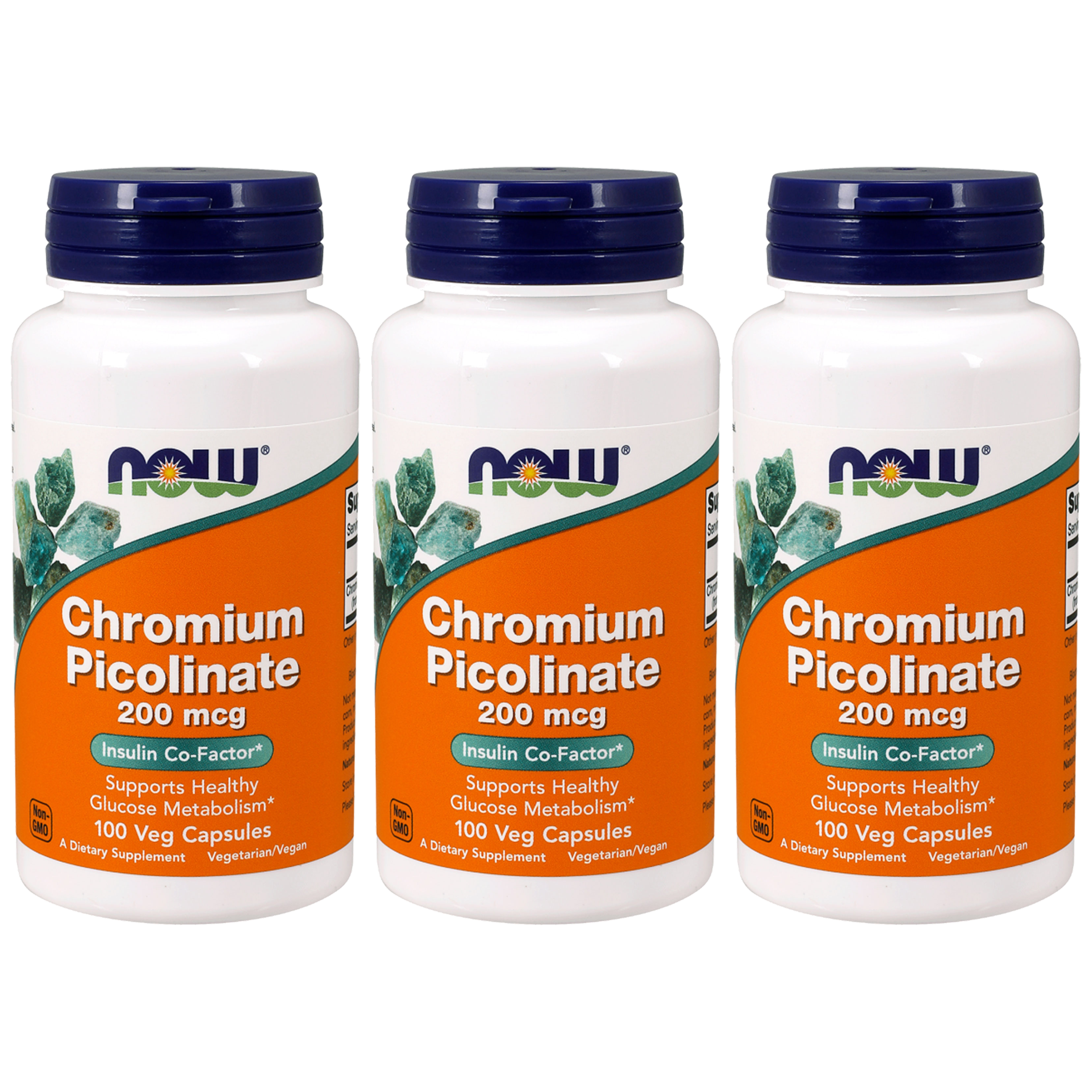 NOW Chromium Picolinate - 3x 100vcaps