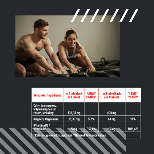 MP NUTRITION Mg + B6 - 90tabs - Magnez + Witamina B6