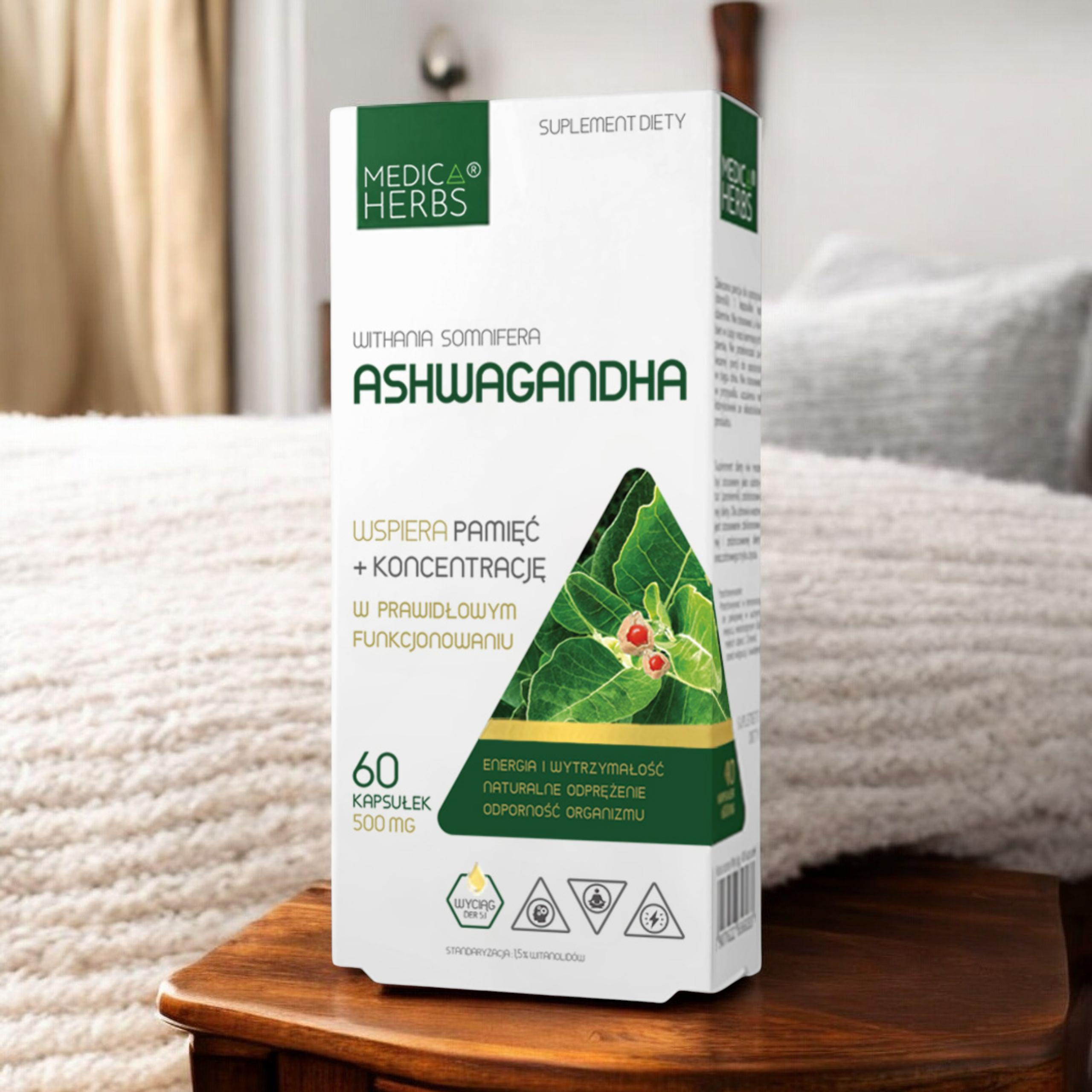 MEDICA HERBS - Ashwagandha 500mg - 3x 60caps.