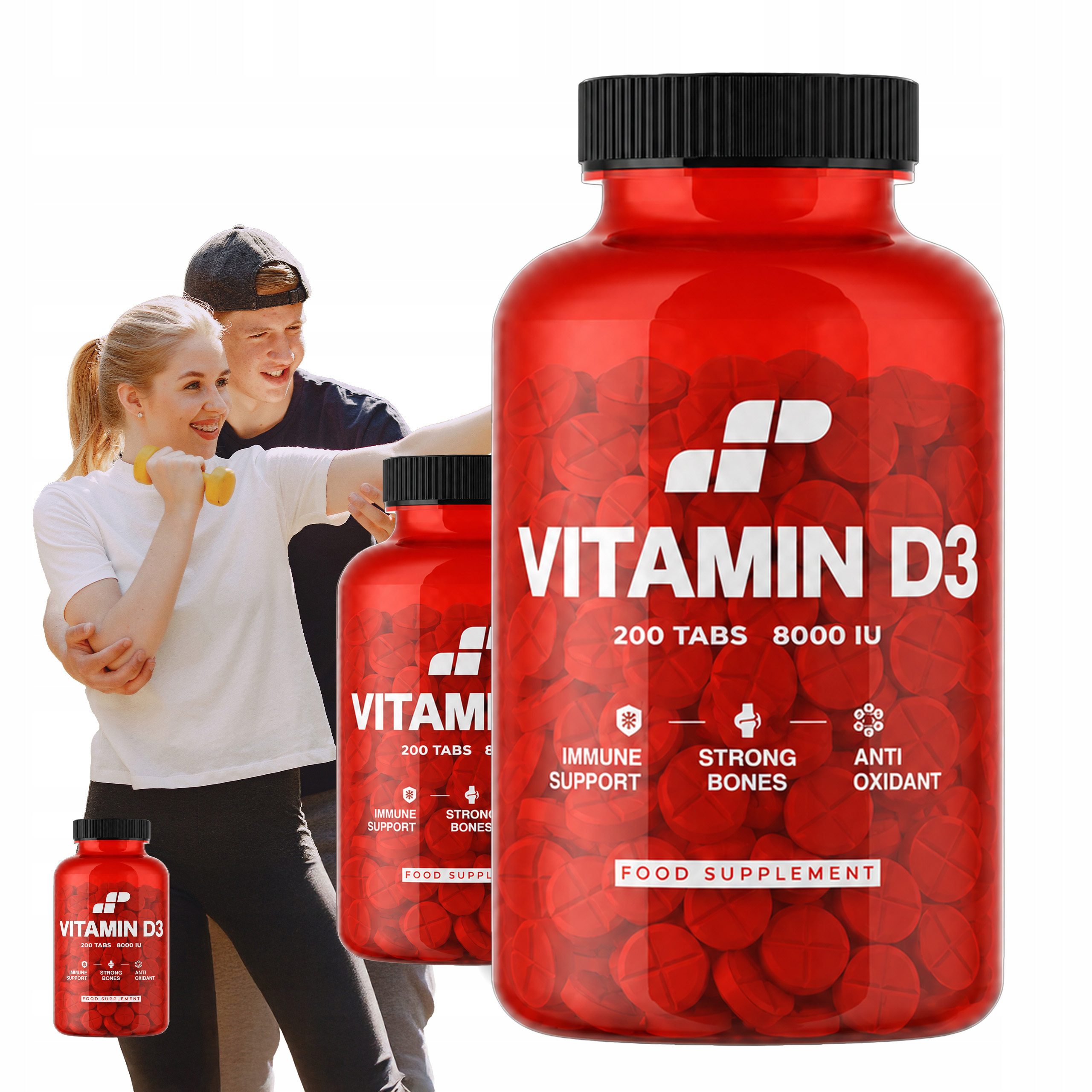 2x MP NUTRITION Vitamin D3 8000IU - 200tabs