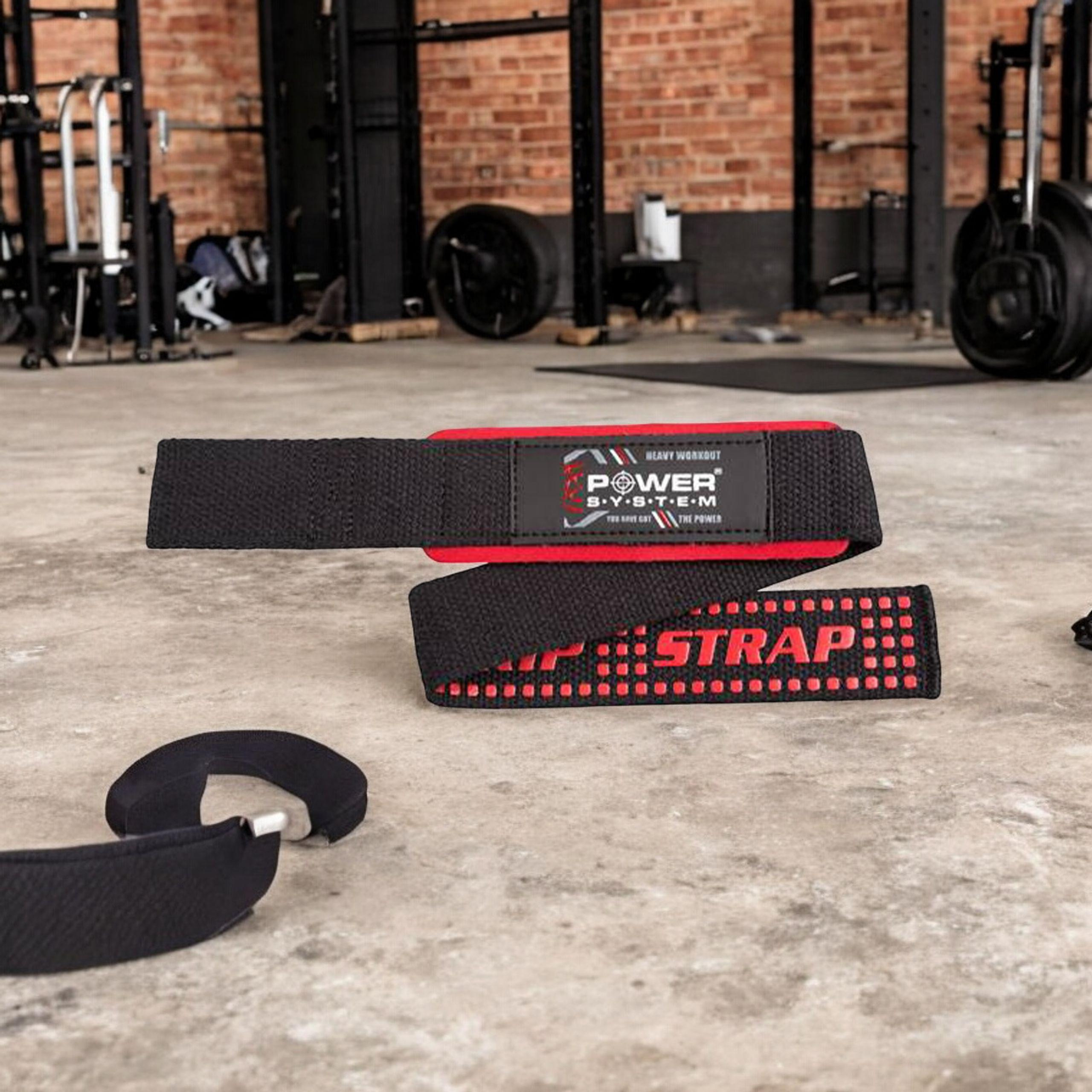 POWER SYSTEM XTR Grip Straps Black/Red - 3x Paski Treningowe
