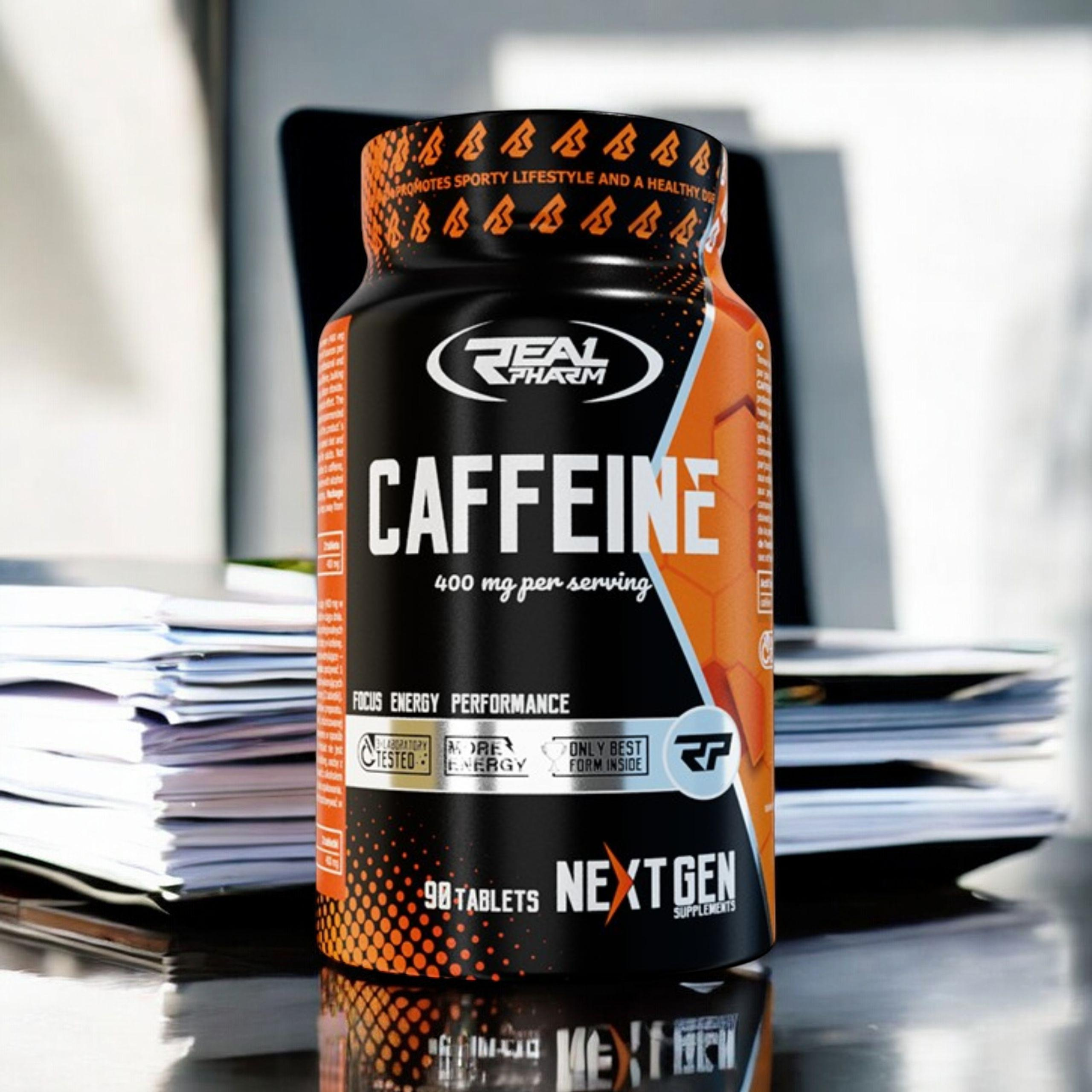 REAL PHARM Caffeine 400mg - 90tabs. - 3x Kofeina