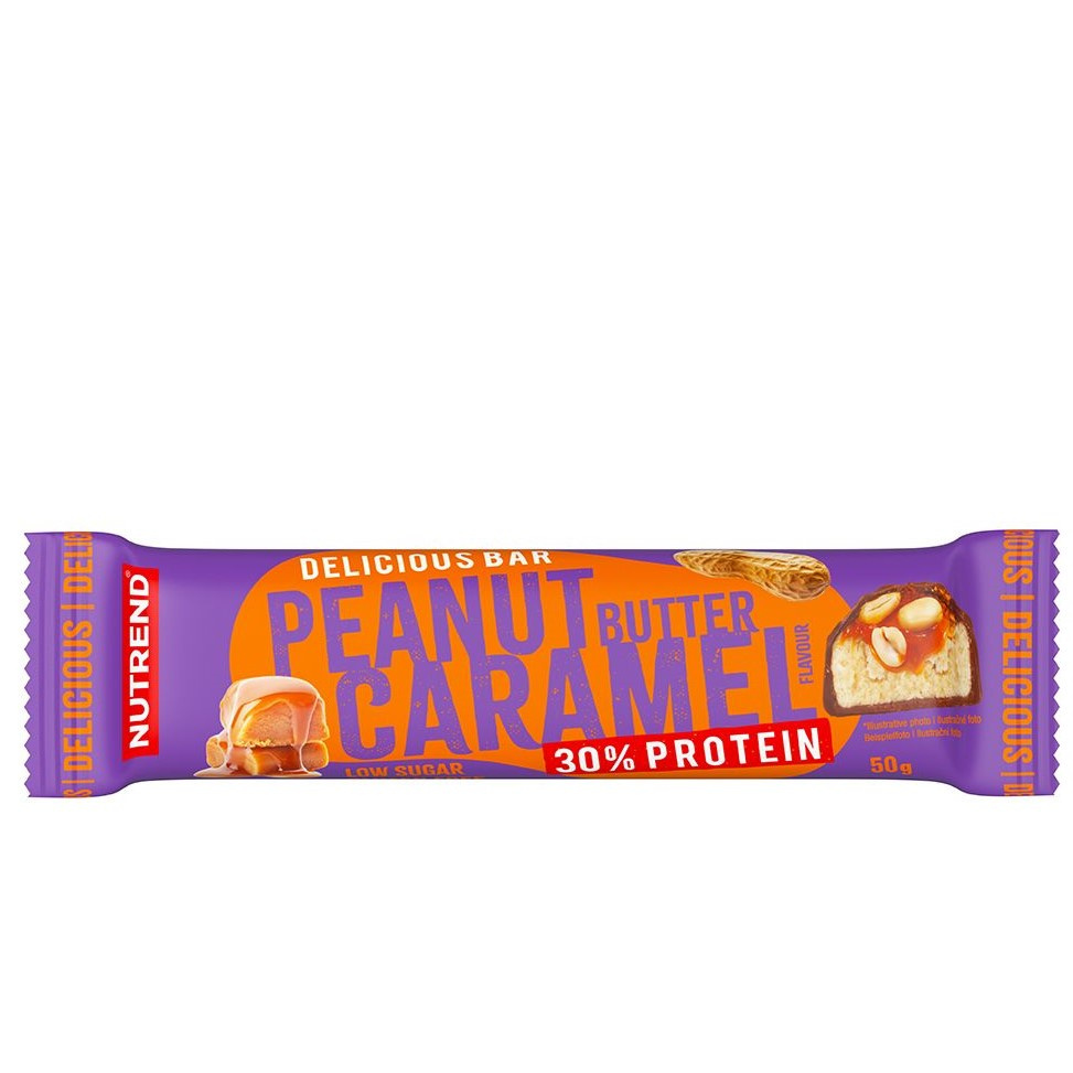 NUTREND Delicious Bar Protein 30 % – 3x 50 g – Masło Orzechowe Karmel