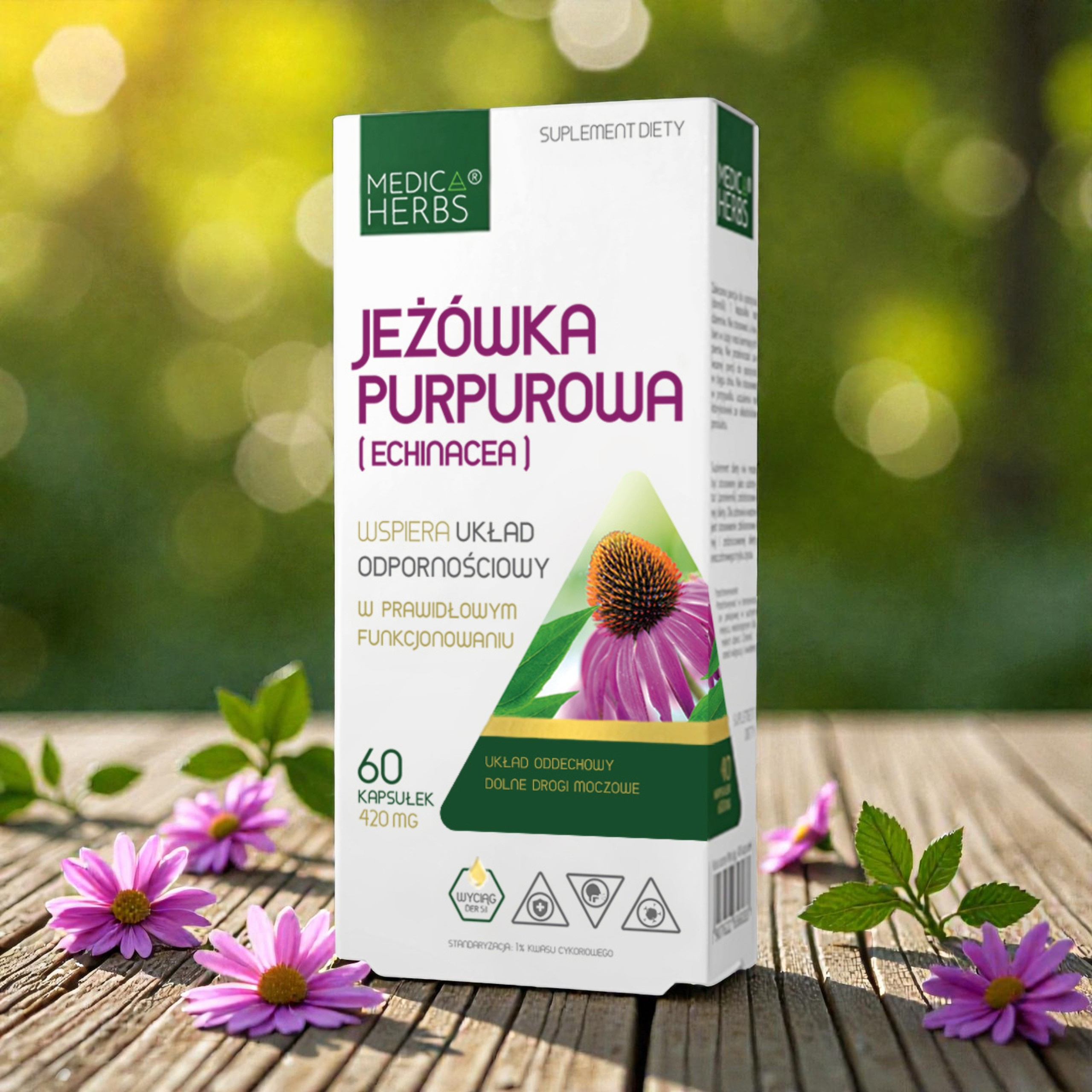 MEDICA HERBS - Jeżówka Purpurowa 420mg (Echinacea) - 3x 60caps.