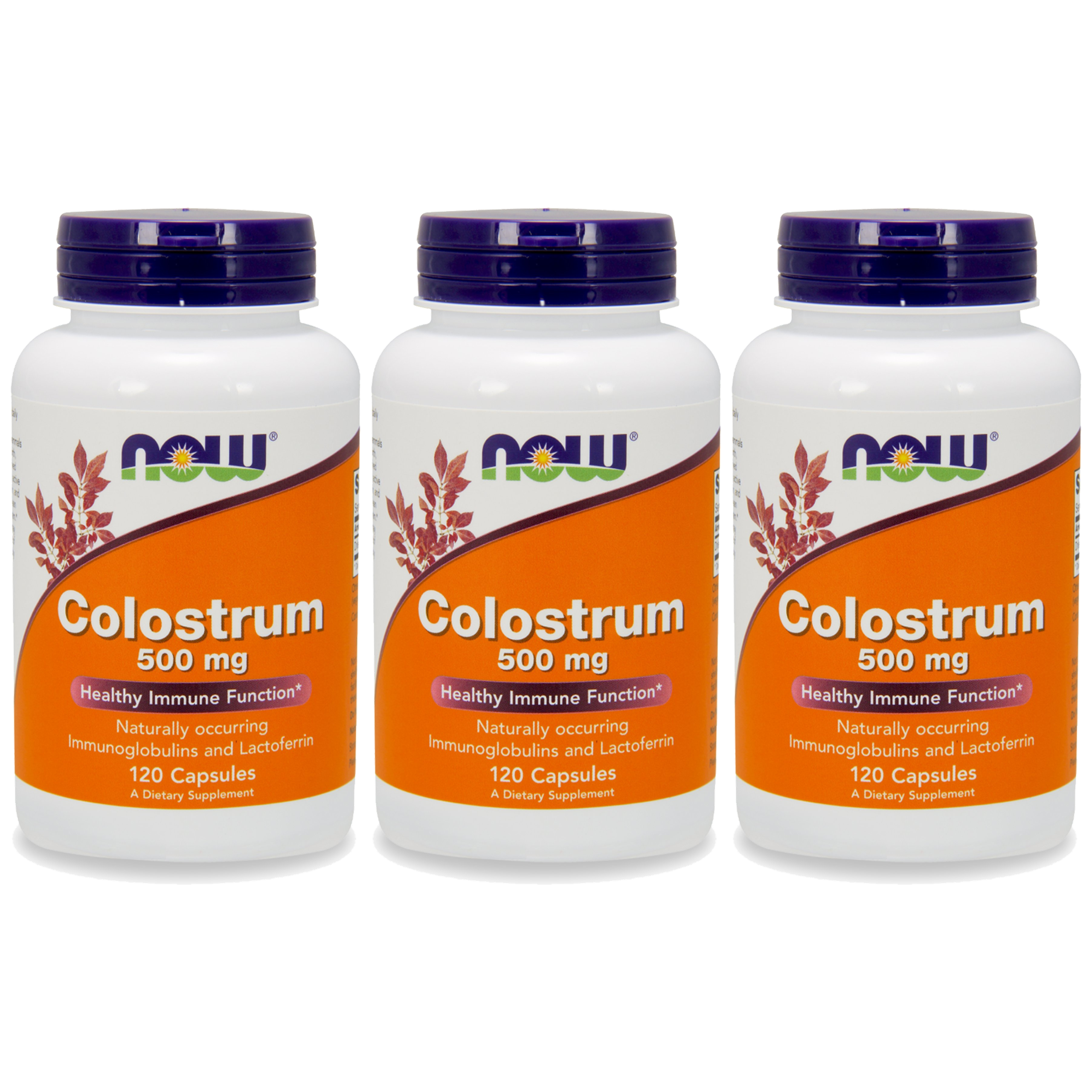NOW Colostrum 500mg - 3x 120vcaps