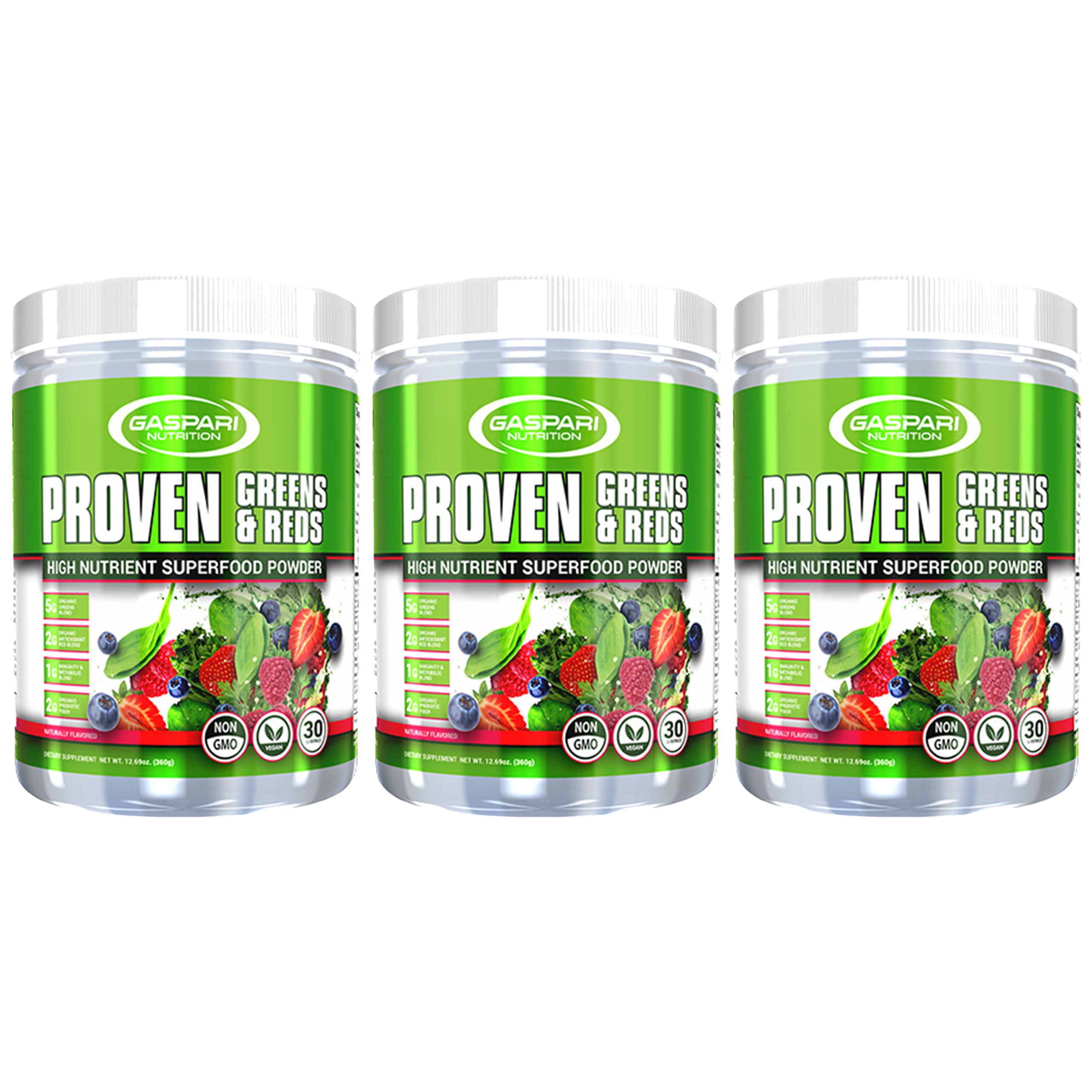 GASPARI NUTRITION Proven Greens & Reds - 3x 360g