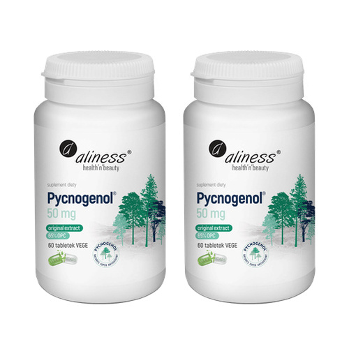 ALINESS - Pycnogenol Extract 65% 50mg - 60vcaps. x2