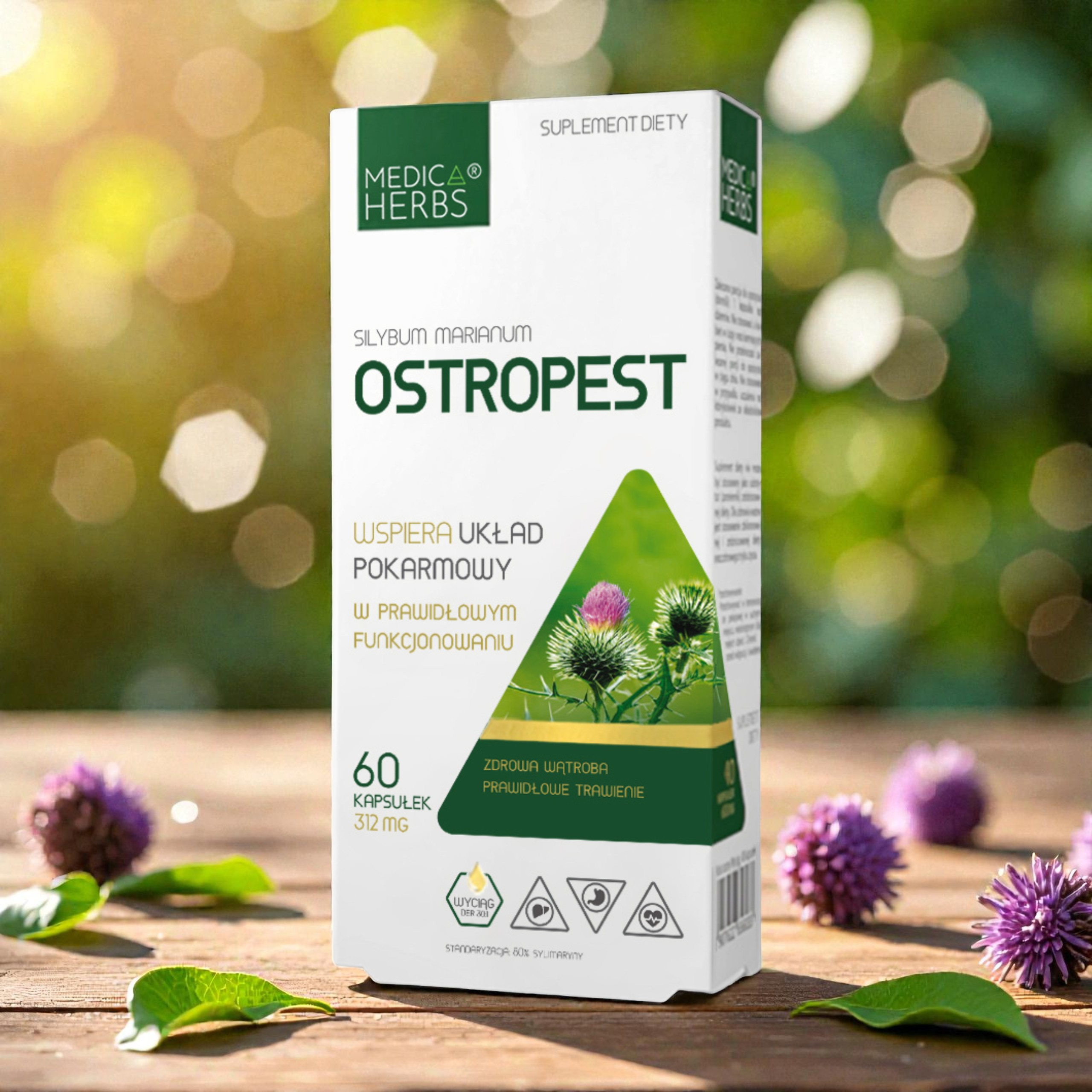 MEDICA HERBS - Ostropest 312mg (Silybum Marianum) - 2x 60caps.