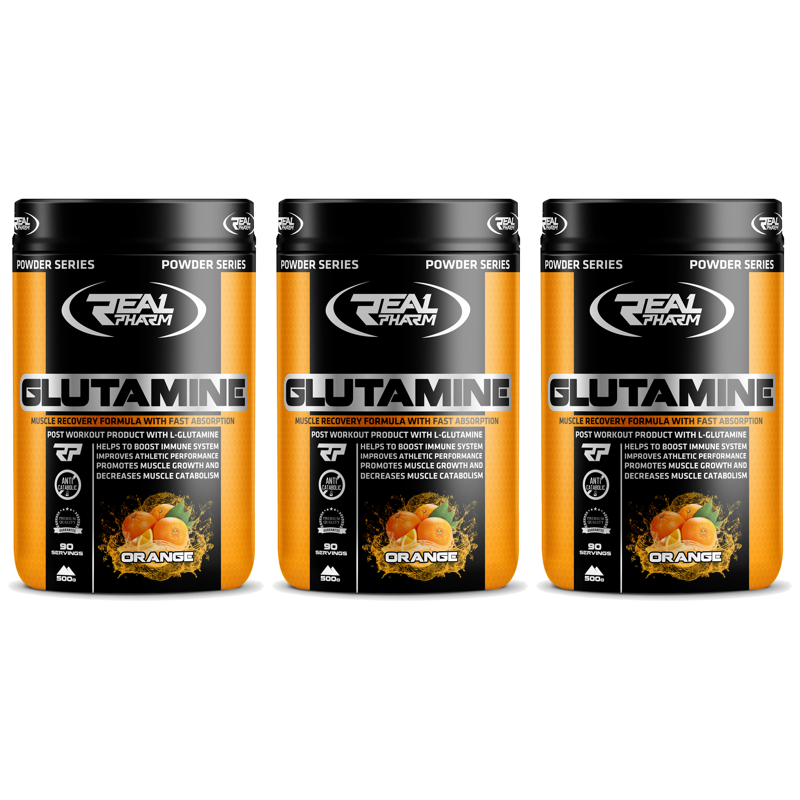 REAL PHARM Glutamine - 3x 500g