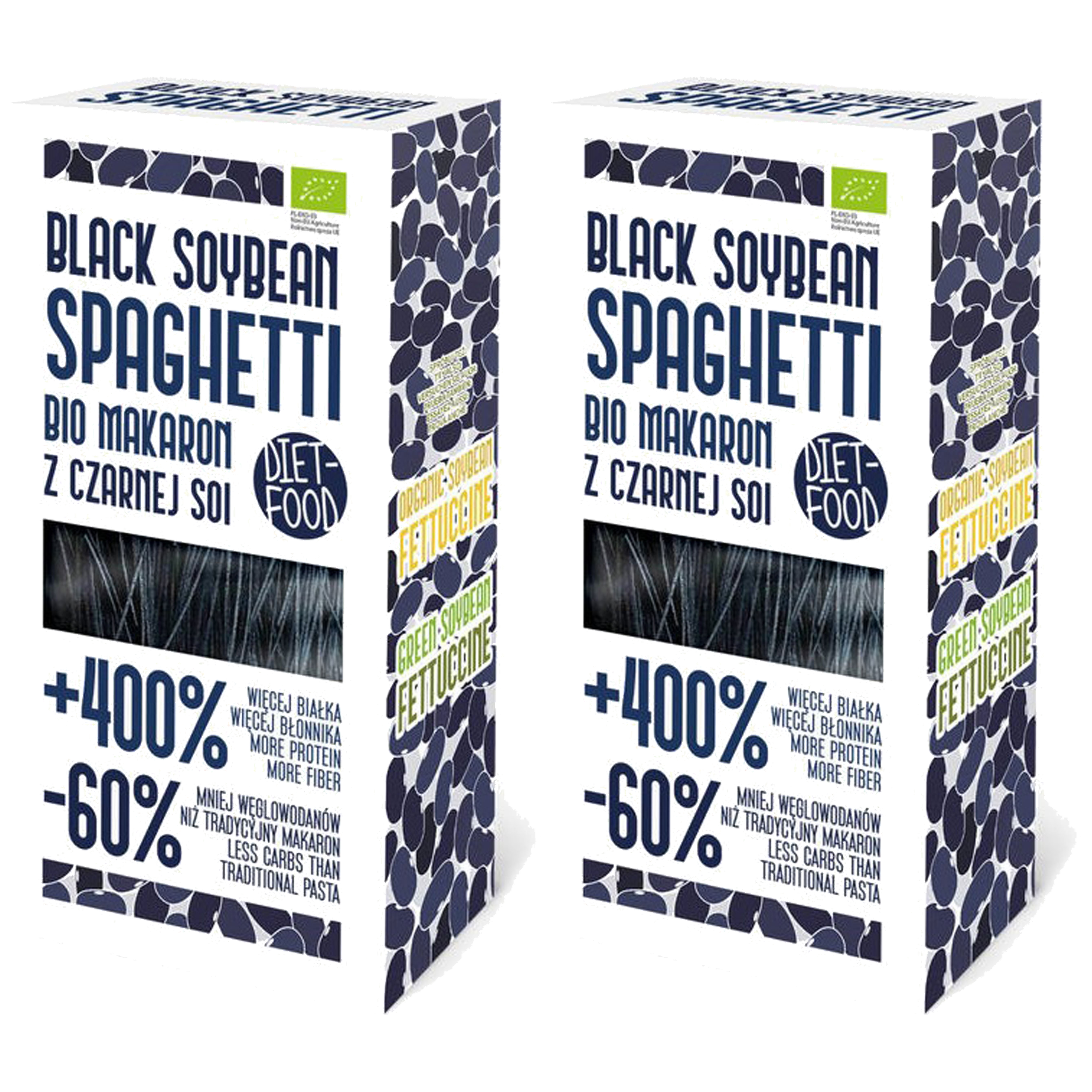 DIET FOOD Black Soybean Spaghetti - 2x 200g - Makaron Dietetyczny