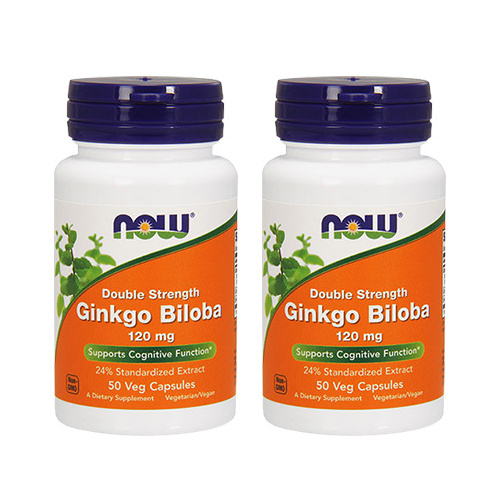 NOW Ginkgo Biloba Double Strenght - 2x 50vcaps.