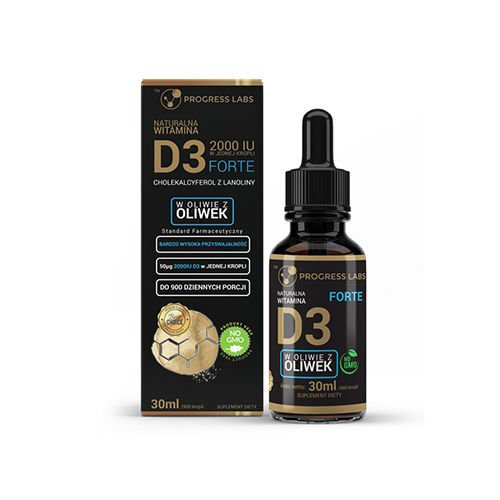 PROGRESS LABS Vitamin D3 2000IU Forte - 3x 30ml