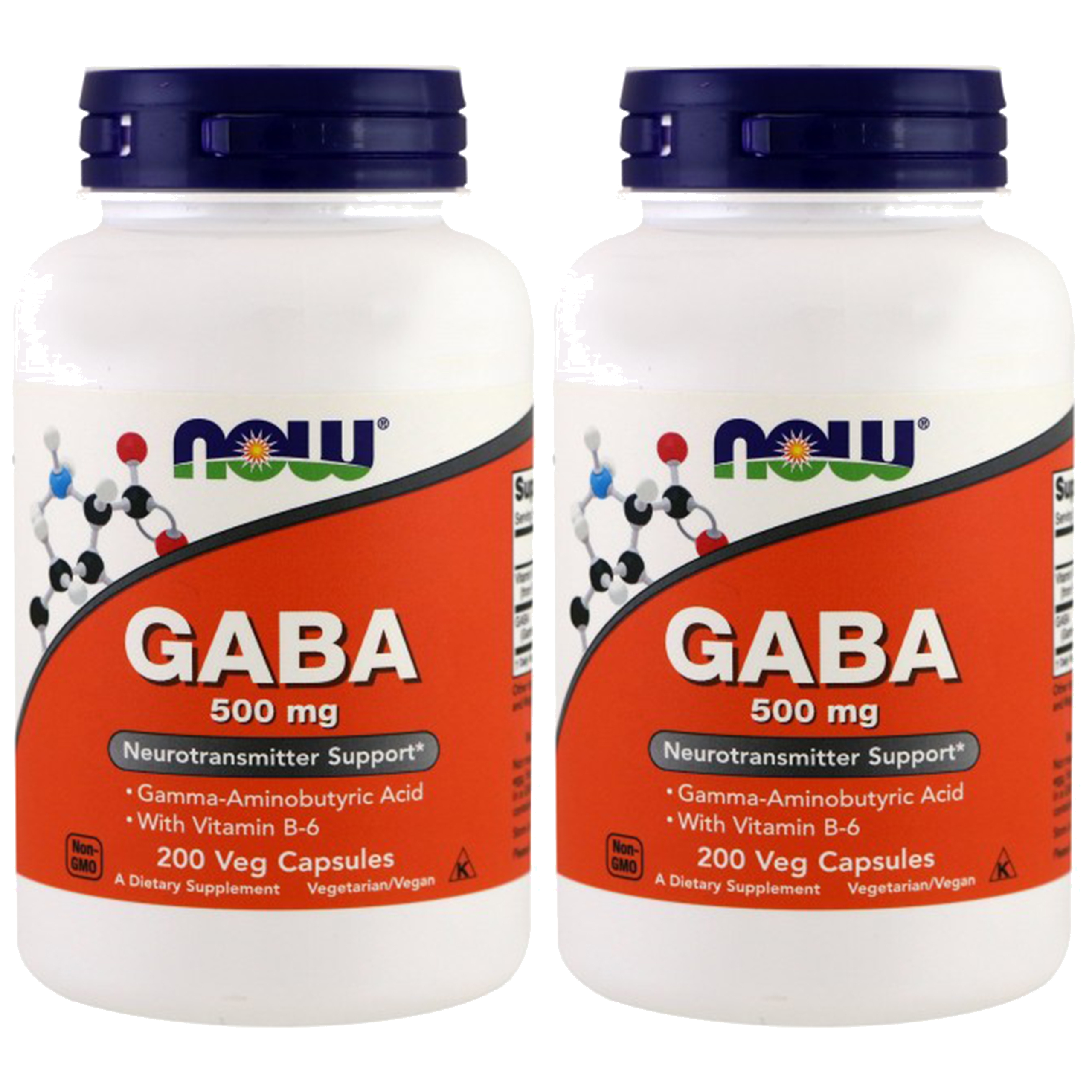 NOW GABA 500mg with B6 - 2x 200vcaps