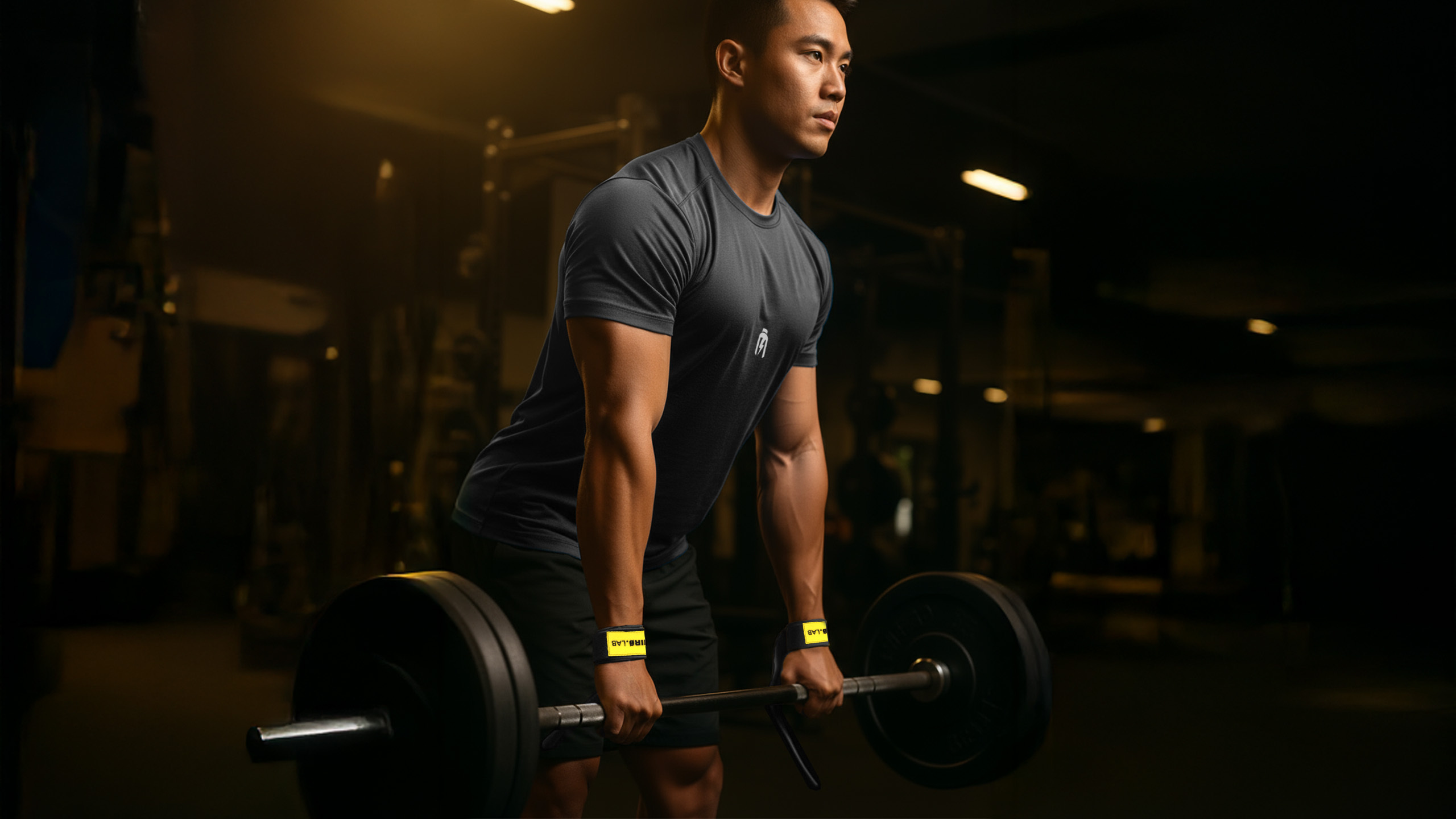 HIRO.LAB Cotton Strap - Rubber Logo New - Black - Paski do podnoszenia ciężarów