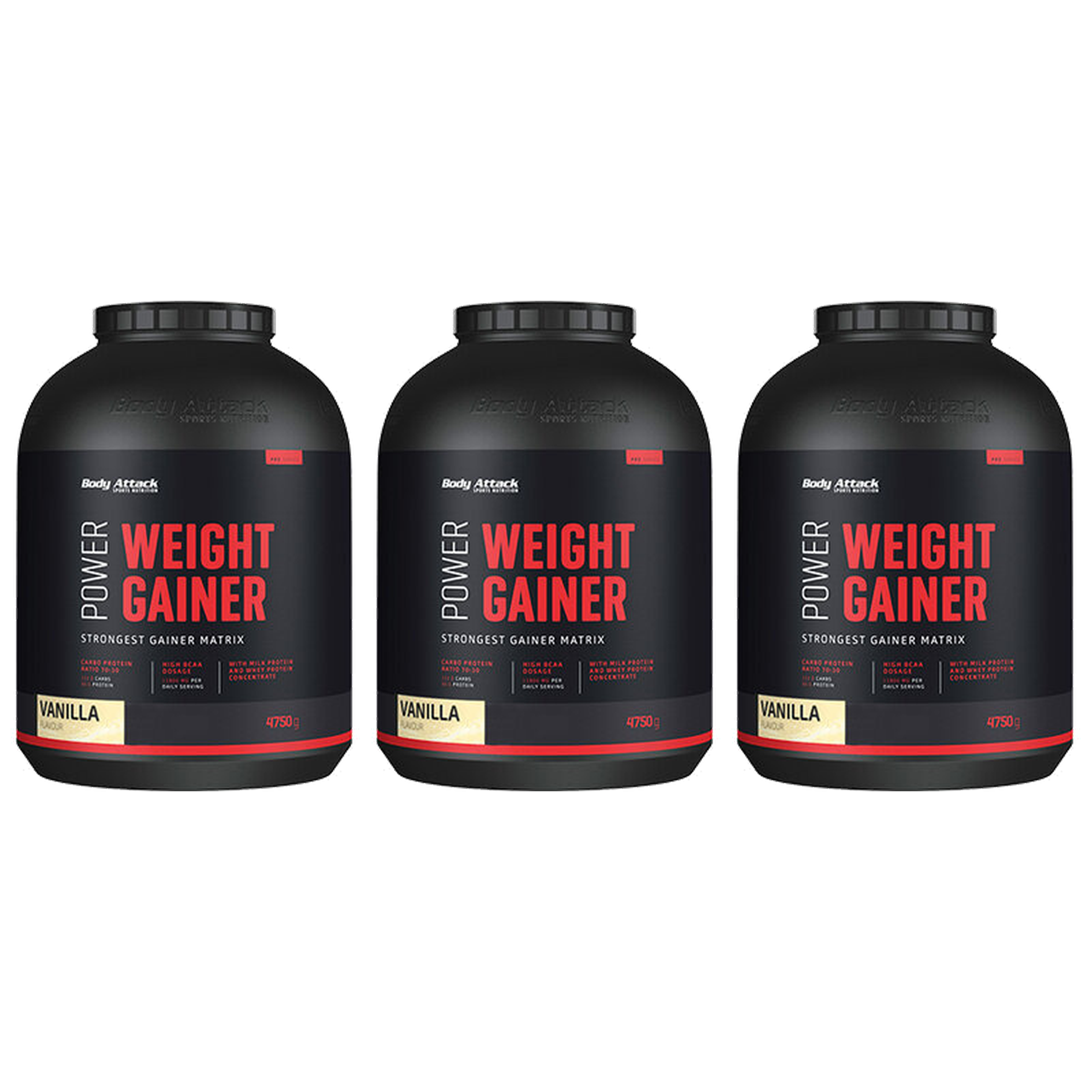 BODY ATTACK Power Weight Gainer - 3x 4750g