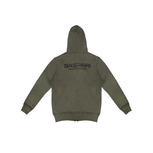 GASPARI NUTRITION Zipped Hoodie - Khaki - 3x Bluza z kapturem na zamek