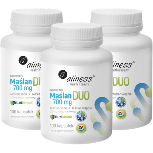 ALINESS - Maślan Duo 700mg (Wapnia+Sodu) - 100caps. x3