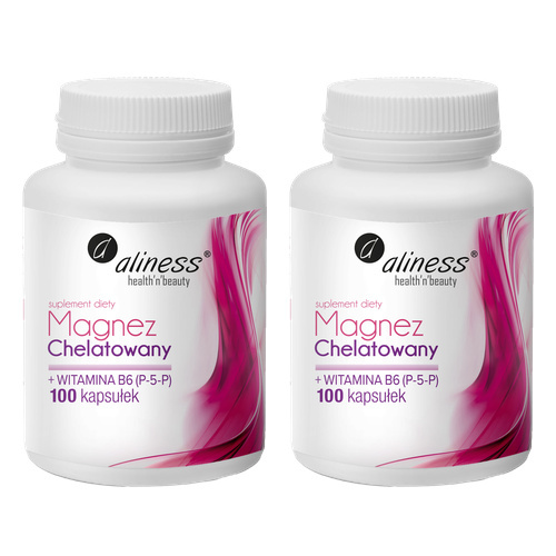 ALINESS - Magnez Chelatowany 650mg + B6 (P-5-P) - 2x 100caps.