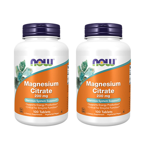 NOW Magnesium Citrate 200mg - 2x 100tabs