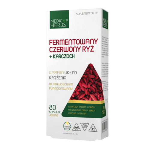 MEDICA HERBS - Fermentowany Czerwony Ryż + Karczoch - 2x 80caps.